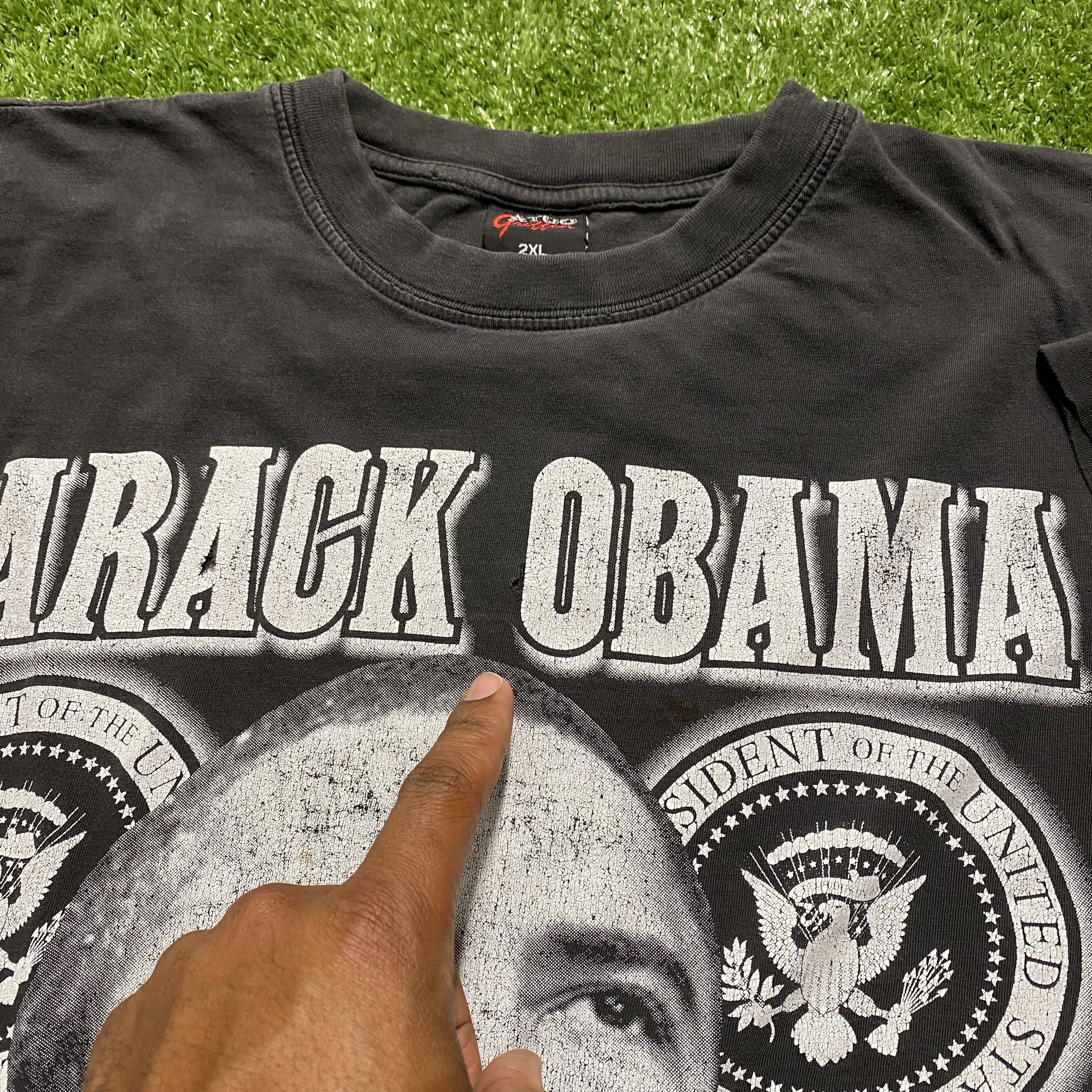 Vintage 2008 PRESIDENT BARACK OBAMA HISTORY TEE Size US XXL / EU 58 / 5 - 12 Thumbnail