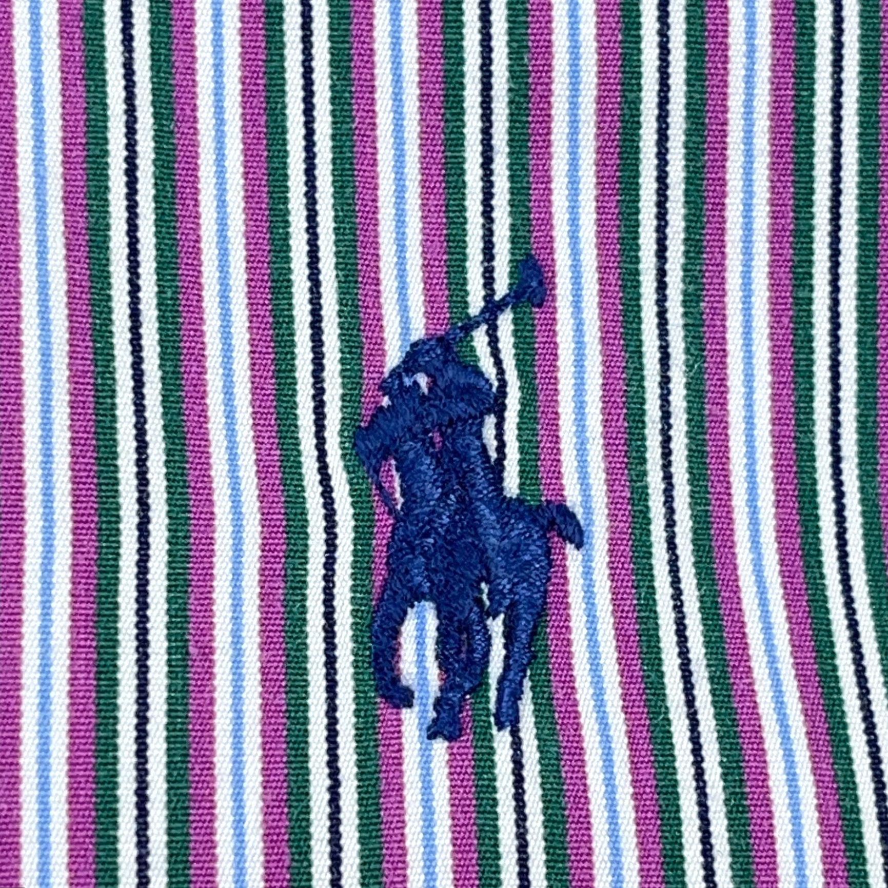 Polo Ralph Lauren Polo Ralph Lauren Shirt Men 17 34 XL Purple Button Up Striped Classic Fit Poplin Size US XL / EU 56 / 4 - 4 Thumbnail