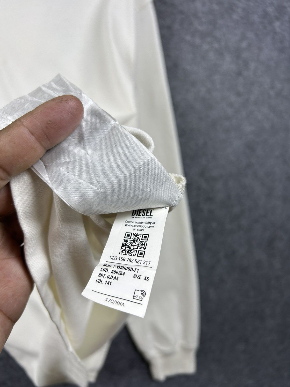 Diesel Diesel white sleeves hoodie Size US M / EU 48-50 / 2 - 8 Thumbnail