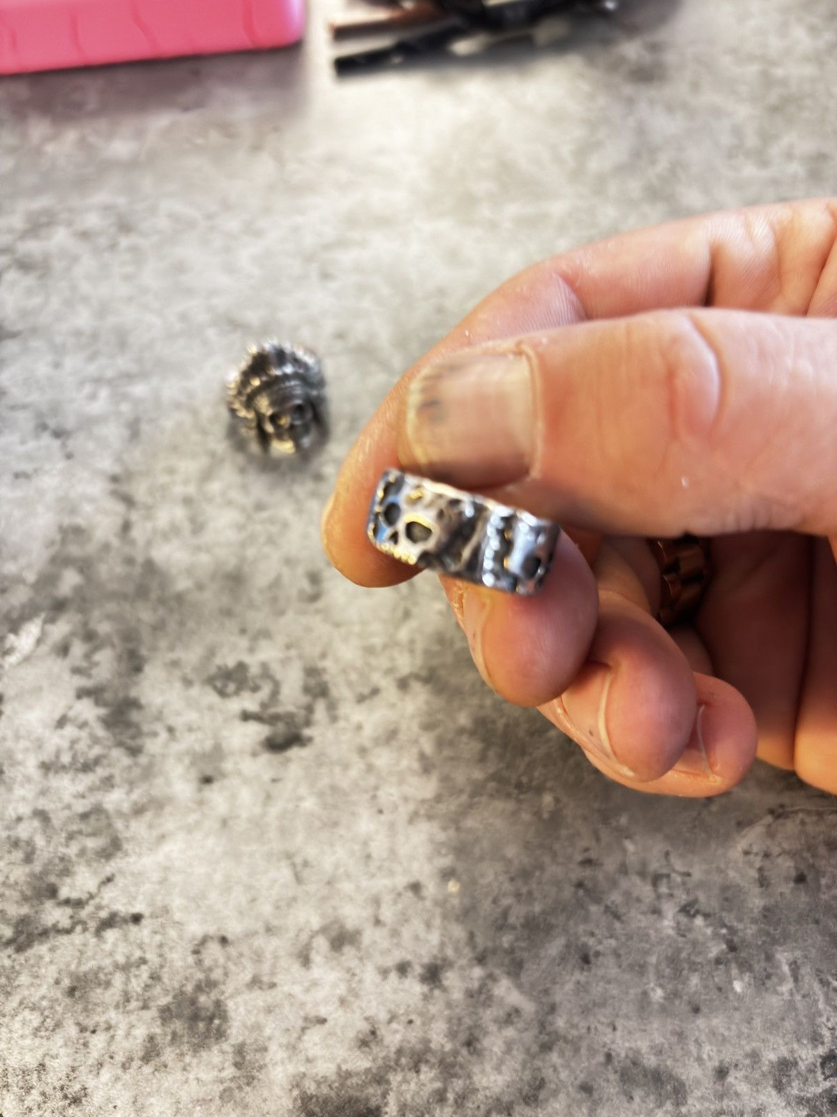 Vintage indian skull / skull ring adjustable Size ONE SIZE - 4 Thumbnail