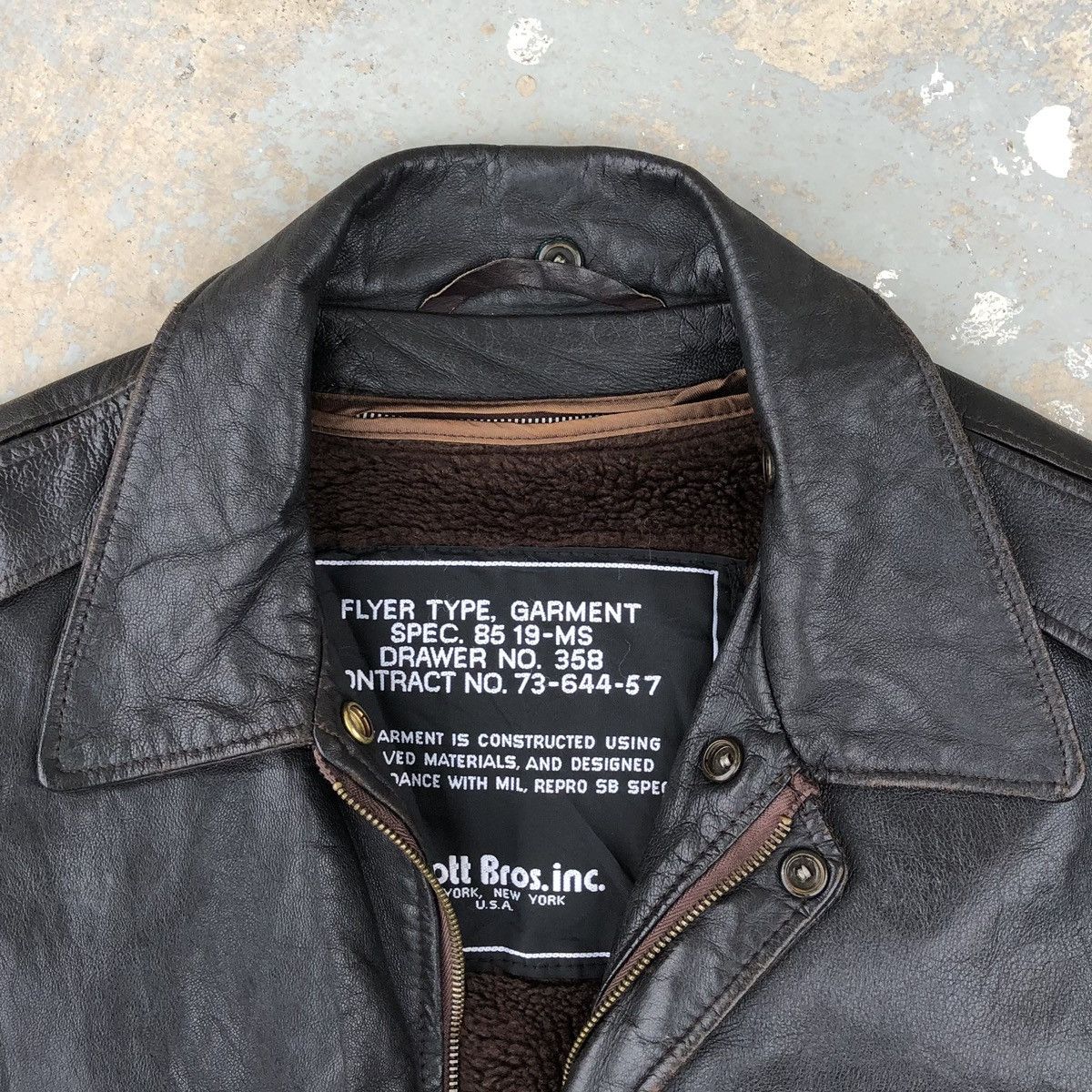 Schott VTG Schott Bros Leather Bomber flight Jacket Type 85 19-MS Size US M / EU 48-50 / 2 - 21 Thumbnail