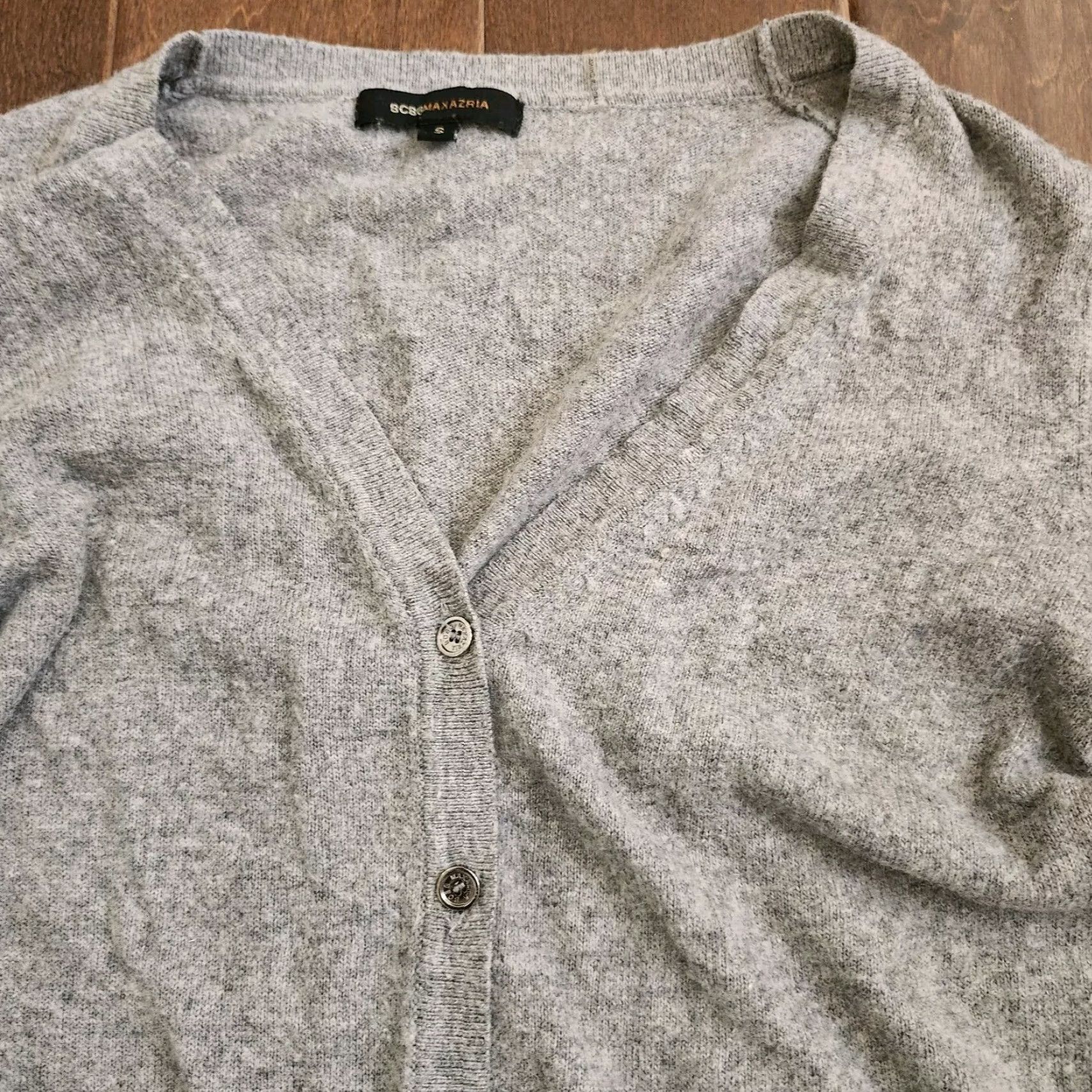Bcbgmaxazria BCBGMAXAZRIA Cardigan Hoodie Sweater Womens Beige Long Sleeve S Pocket Logo All Seasons Modern Designer Classic Size S / US 4 / IT 40 - 6 Thumbnail