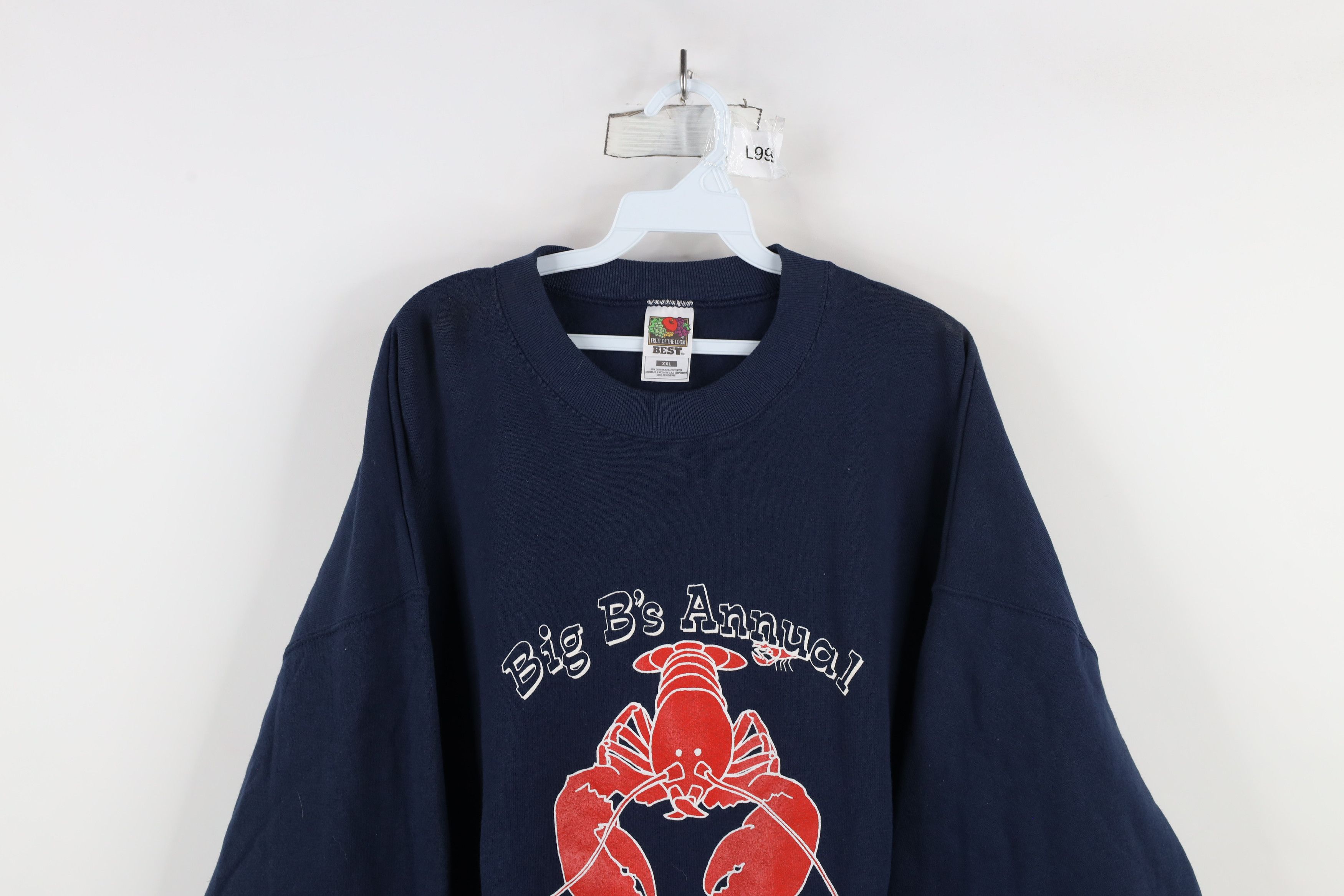 Vintage Vintage 90s Streetwear Luau Crewneck Sweatshirt Navy Blue Size US XXL / EU 58 / 5 - 2 Thumbnail