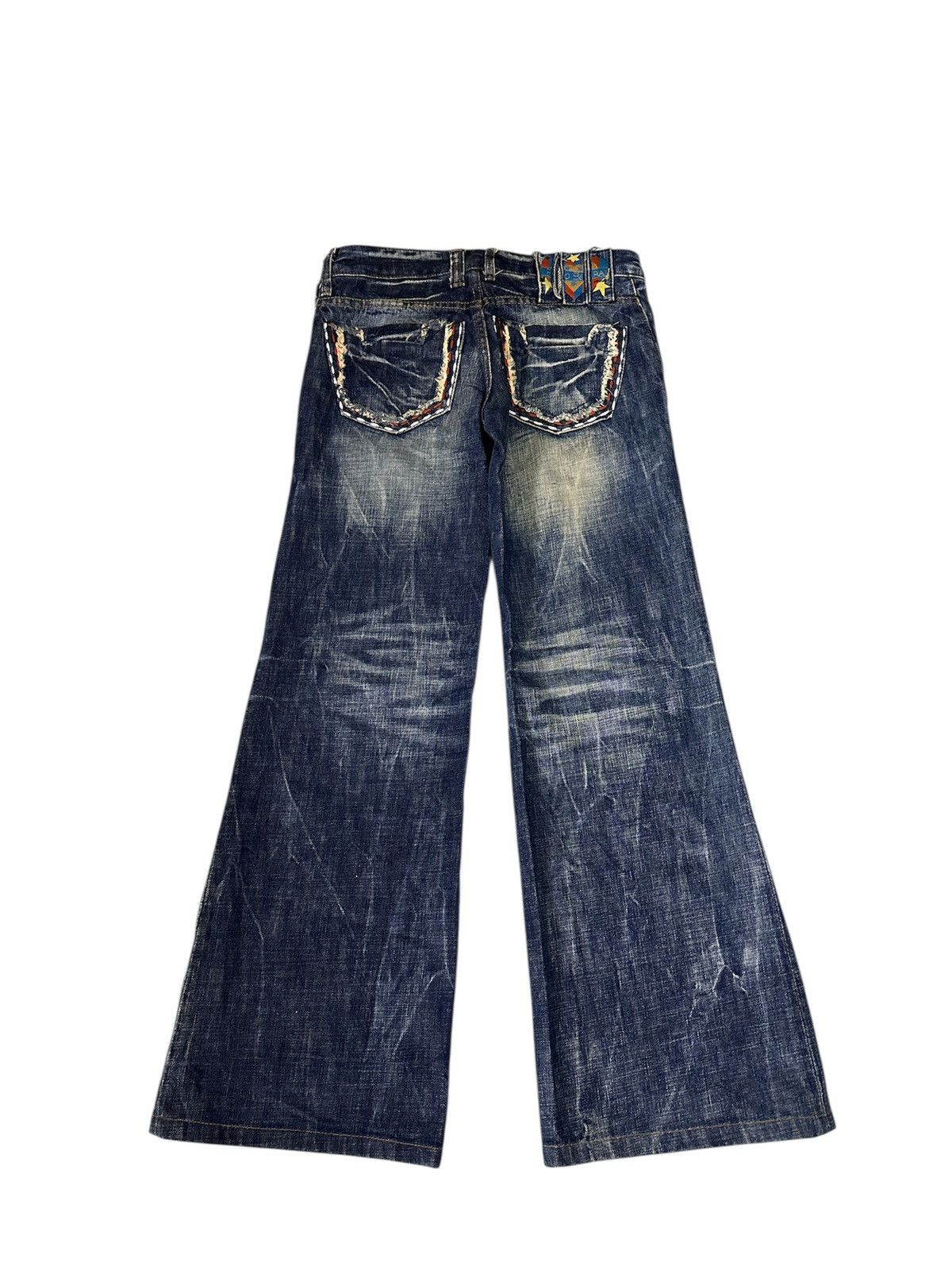 GOA 2000s Riobera Washed Studded Flare Goa Lgb Y2K Style Jeans Size US 29 - 1 Thumbnail