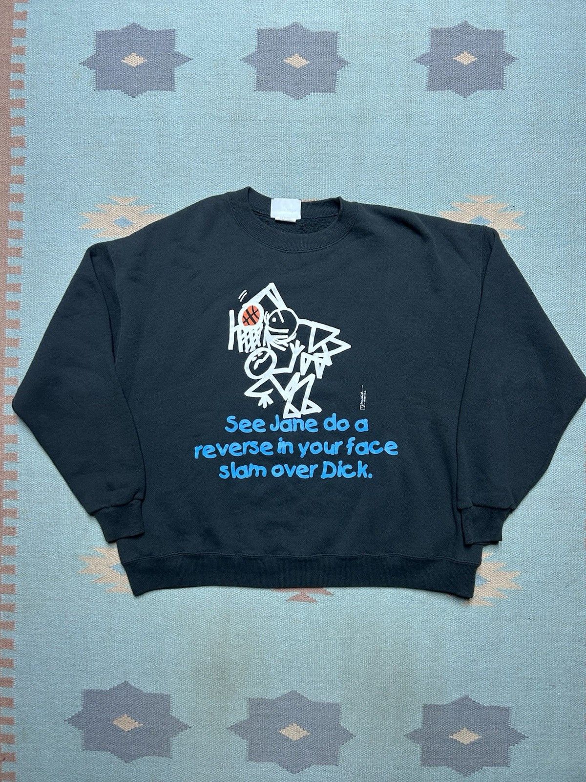 Vintage Vtg 90 sweatshirt see Jane slam dunk over dick basketball XL Size US XL / EU 56 / 4 - 1 Thumbnail