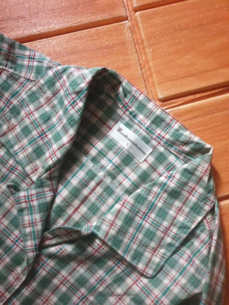 Japanese Brand Tsukinotomo checkered green Shirt Size US L / EU 52-54 / 3 - 2 Thumbnail