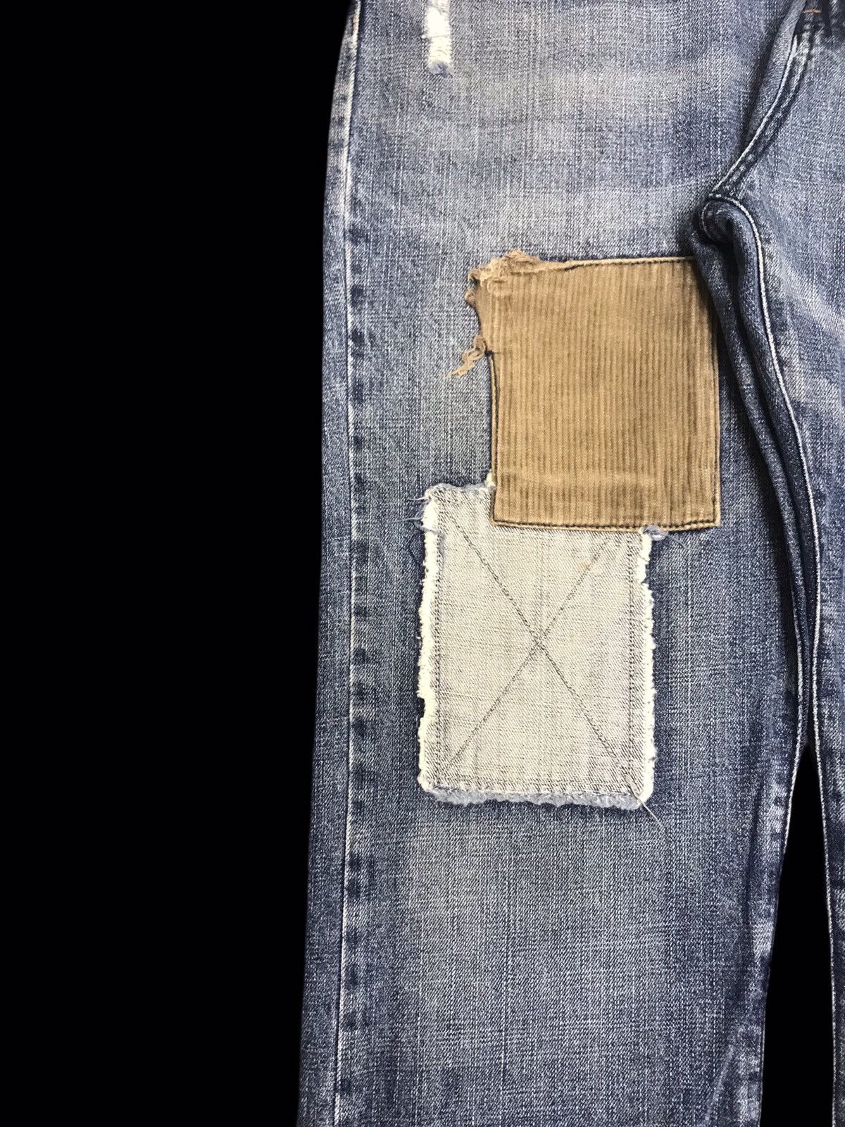 Japanese Brand 💥DENIM ART💥SACRIFICE Japan Destroyed Patchwork Denim F156 Size US 34 / EU 50 - 6 Thumbnail