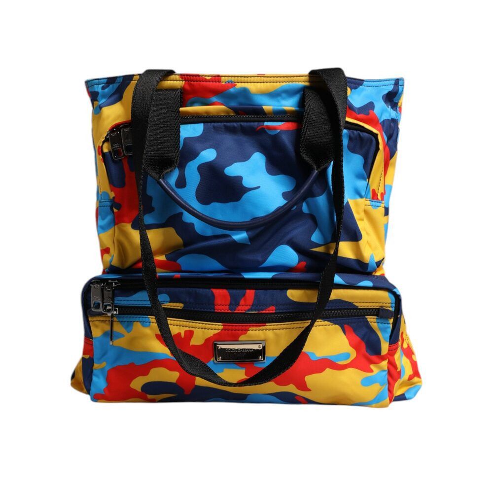 Dolce & Gabbana Dolce & Gabbana Multicolor Camouflage Nylon Shopping Tote Ba Size ONE SIZE - 2 Thumbnail
