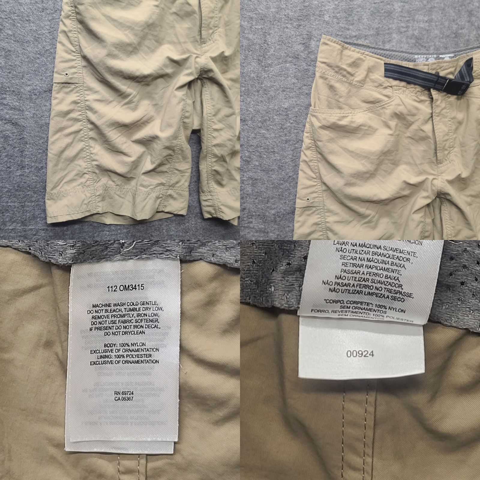 Mountain Hardwear VINTAGE Mountain Hardwear Cargo Shorts Mens M Regular Beige Nylon" Size US 31 - 8 Thumbnail