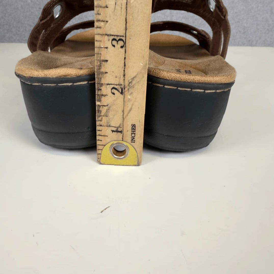 Vintage Clarks Collection Women's Sandals Open Toe Leather Brown 11M Slides Slip-On Shoes Shoes Ladies Mens? Size US 11 / IT 41 - 7 Thumbnail