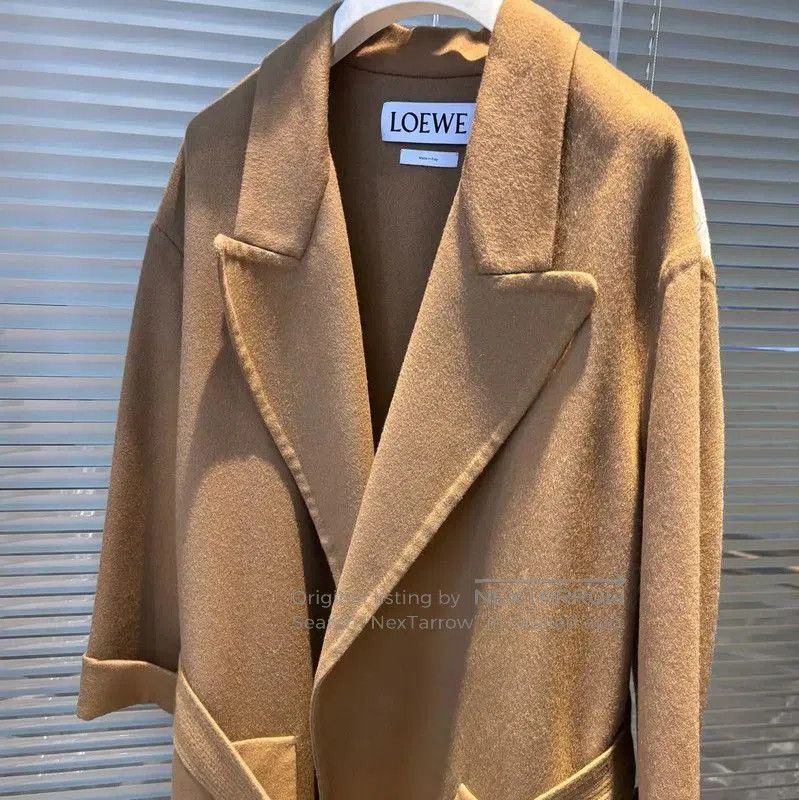 Loewe Loewe Spring Autumn Khaki Wool Long Coat . Size S / US 4 / IT 40 - 1 Thumbnail