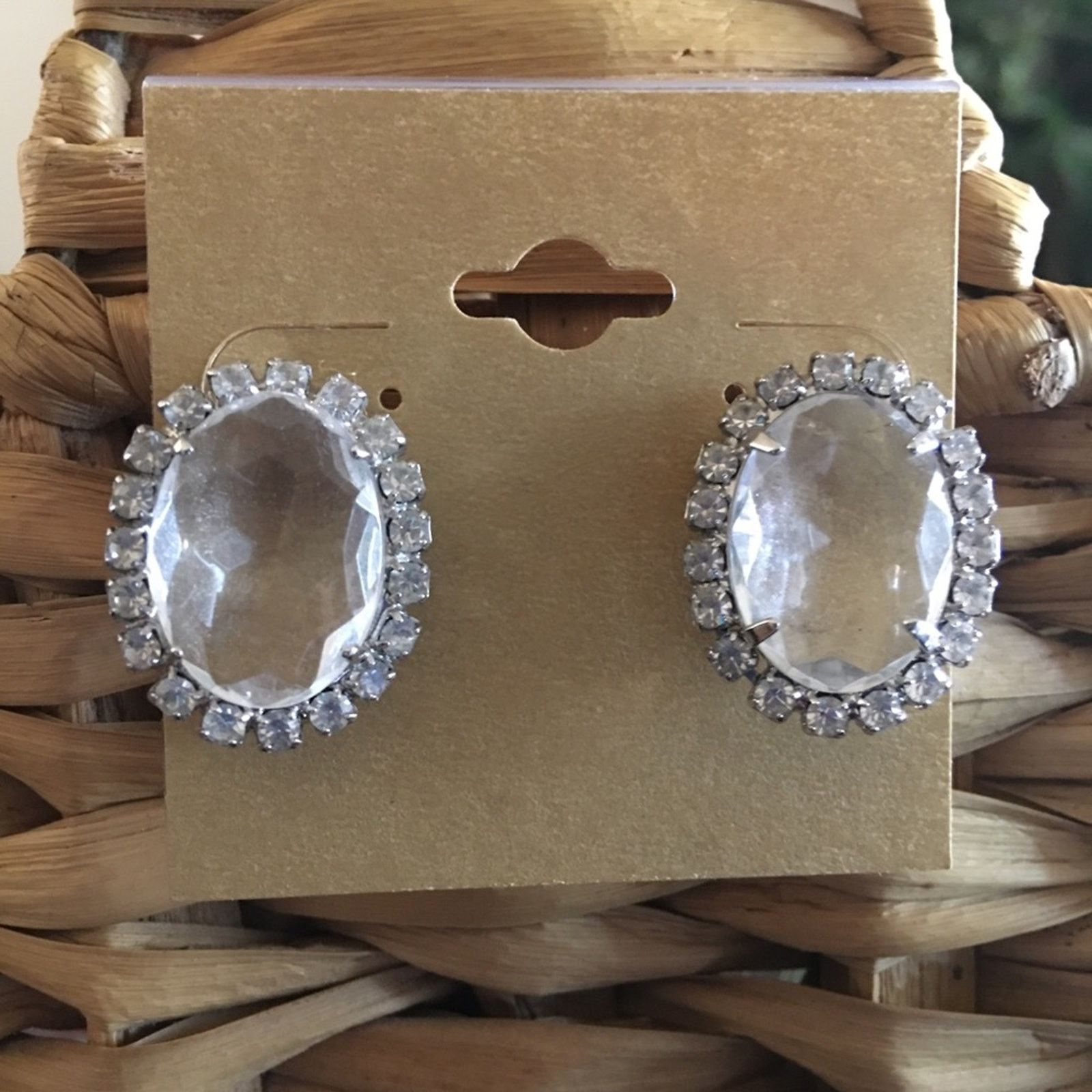 Vintage Vintage clear glass & rhinestone pierced earrings Size ONE SIZE - 1 Thumbnail