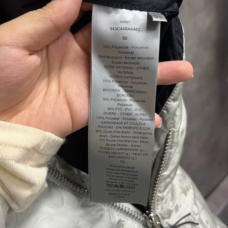 Dior Dior Gray Long Sleeve Logo Puffer Jacket-2507 Size US XXL / EU 58 / 5 - 3 Thumbnail