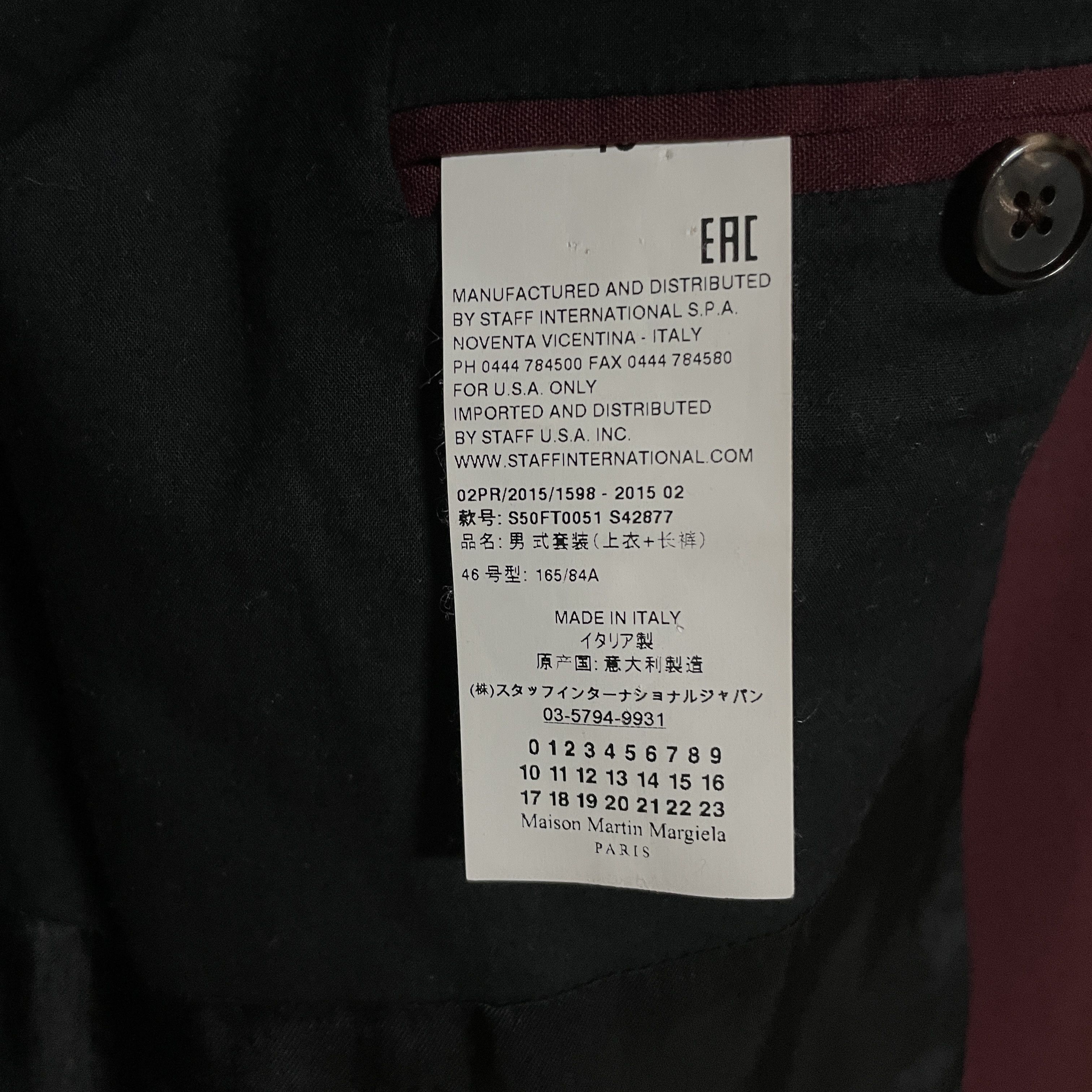 Maison Margiela Martin Margiela Burgundy suit 46 hard to find colour Size 46S - 5 Thumbnail