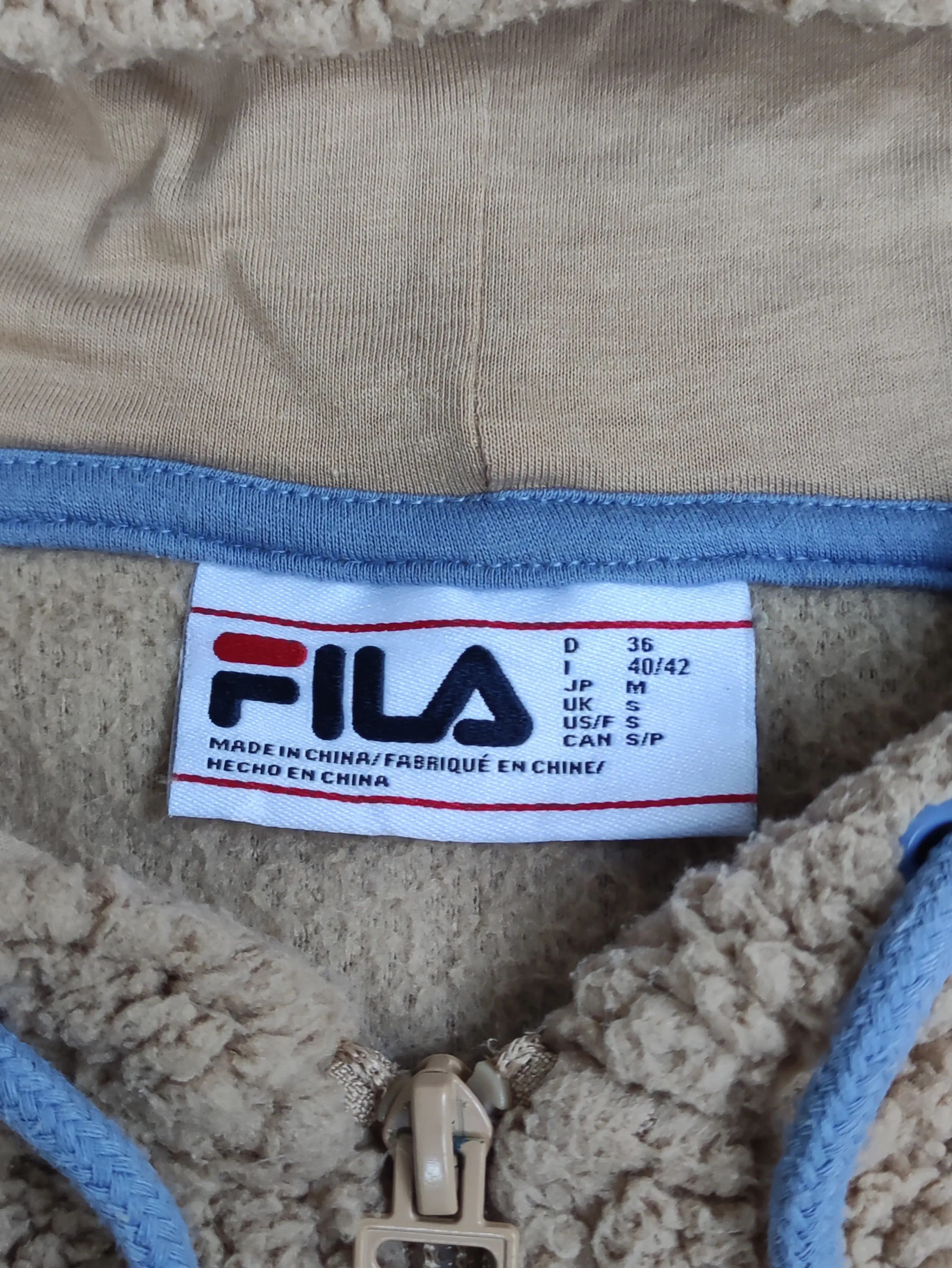 Fila FILA Sherpa Fleece Zip-Up Hoodie Beige Retro Streetwear Size US S / EU 44-46 / 1 - 2 Thumbnail
