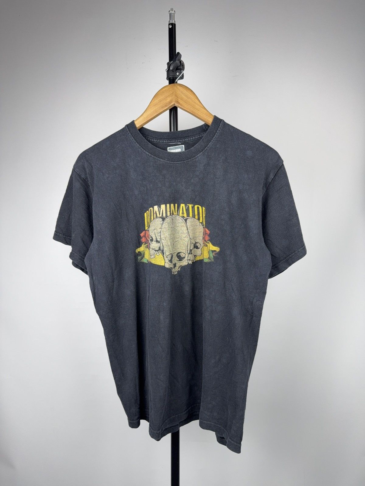 Vintage 00s Y2K Dominator Triple Skull Biker Moto Graphic T-Shirt Size US M / EU 48-50 / 2 - 1 Thumbnail