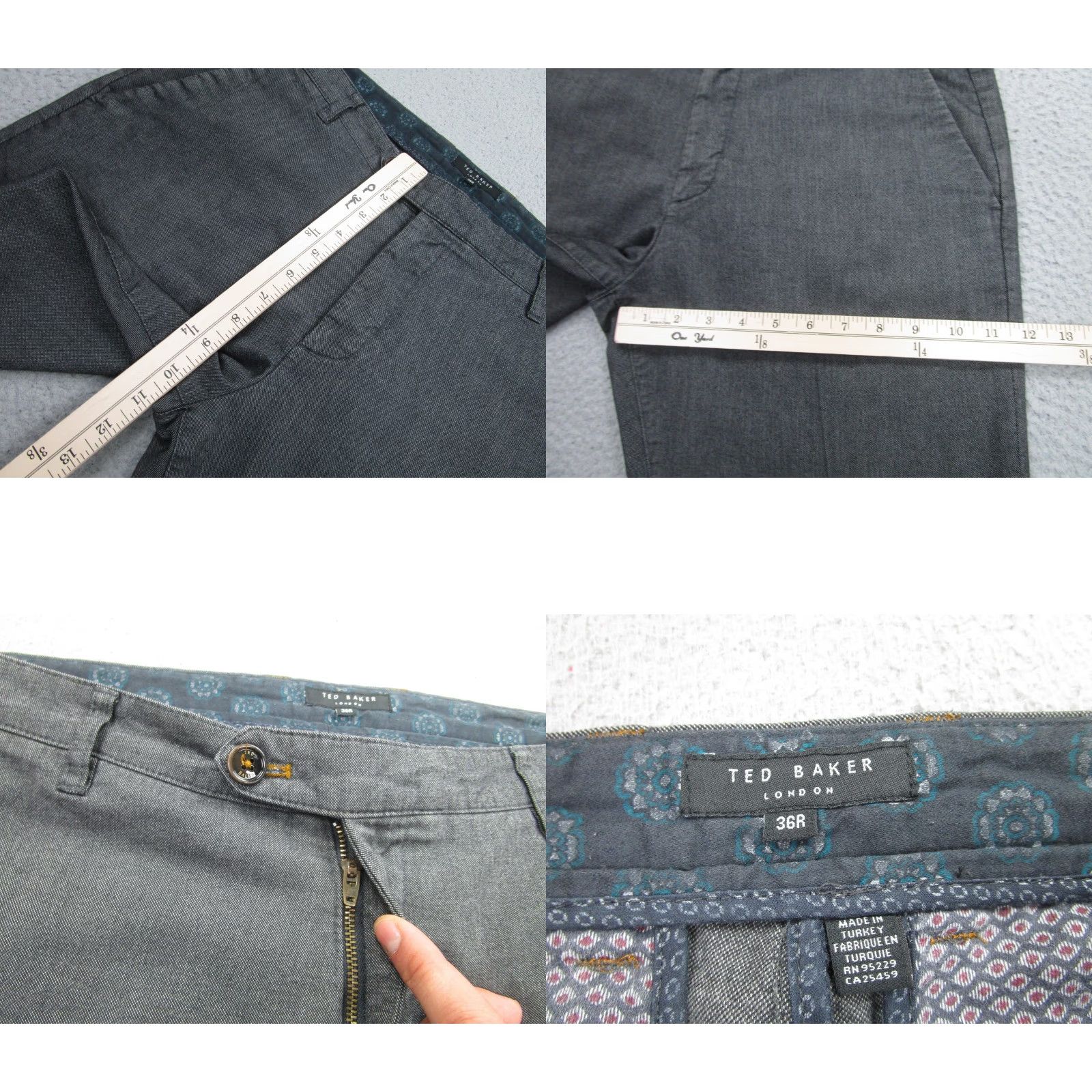 Ted Baker Ted Baker Pants Mens 36R Gray Lommy Cotton Blend Slim Fit Chino Dress Trousers Size US 36 / EU 52 - 8 Thumbnail