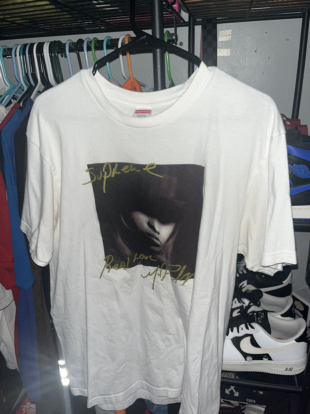 Supreme Real Love Mary J Blige T-Shirt Mens Medium Black