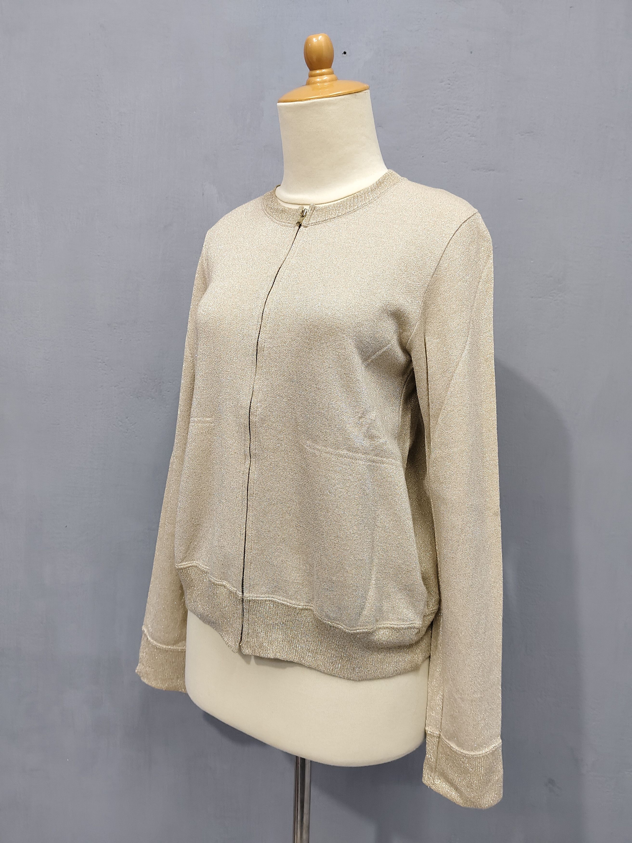 Tsumori Chisato 🇯🇵 Tsumori Chisato 🇯🇵 Gold Glitter Zip Sweater Size M / US 6-8 / IT 42-44 - 3 Thumbnail