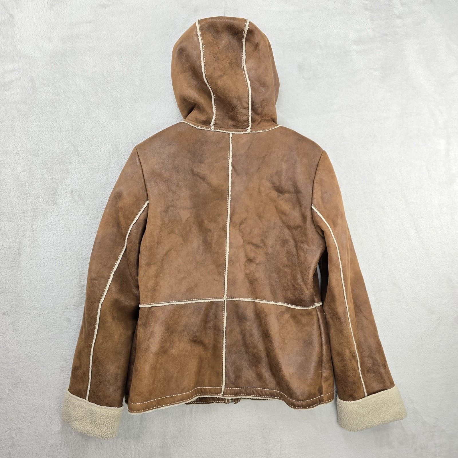 Guess Vintage Guess Jacket Womens Large Faux Suede Sherpa Leather Size L / US 10 / IT 46 - 9 Thumbnail