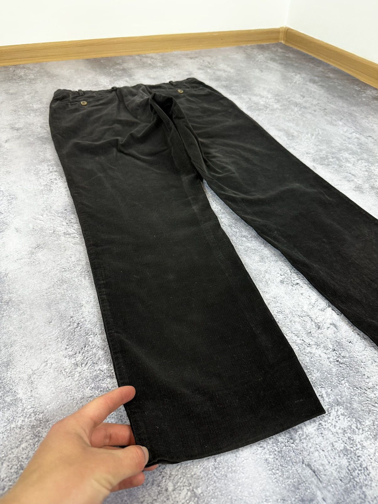 Burberry Vintage Burberry Black Corduroy Luxury Velvet Designer Pants Size US 34 / EU 50 - 5 Thumbnail