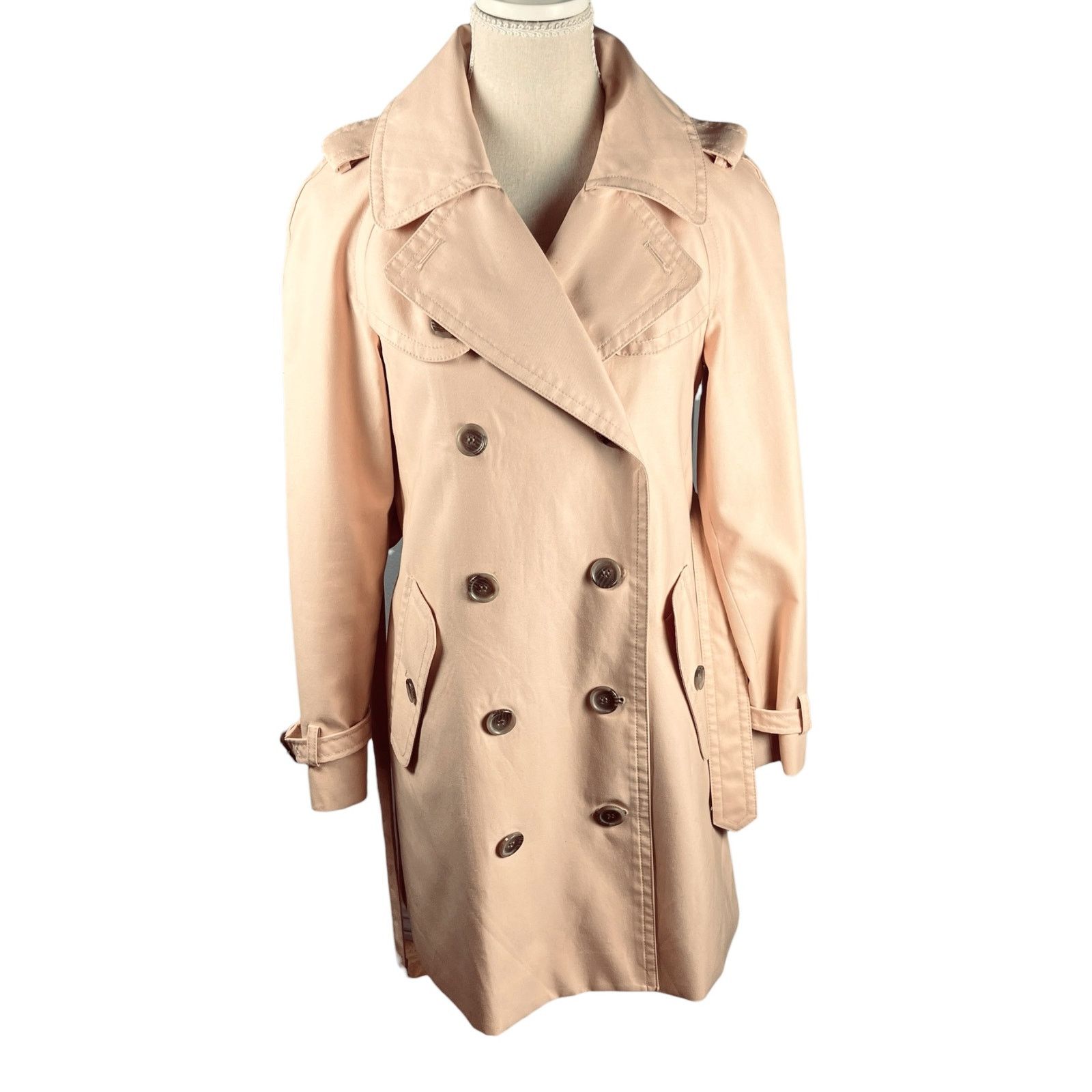 Coach Coach Quartz Pink Double Breasted Belted Trench Coat Size 4 Size S / US 4 / IT 40 - 14 Thumbnail