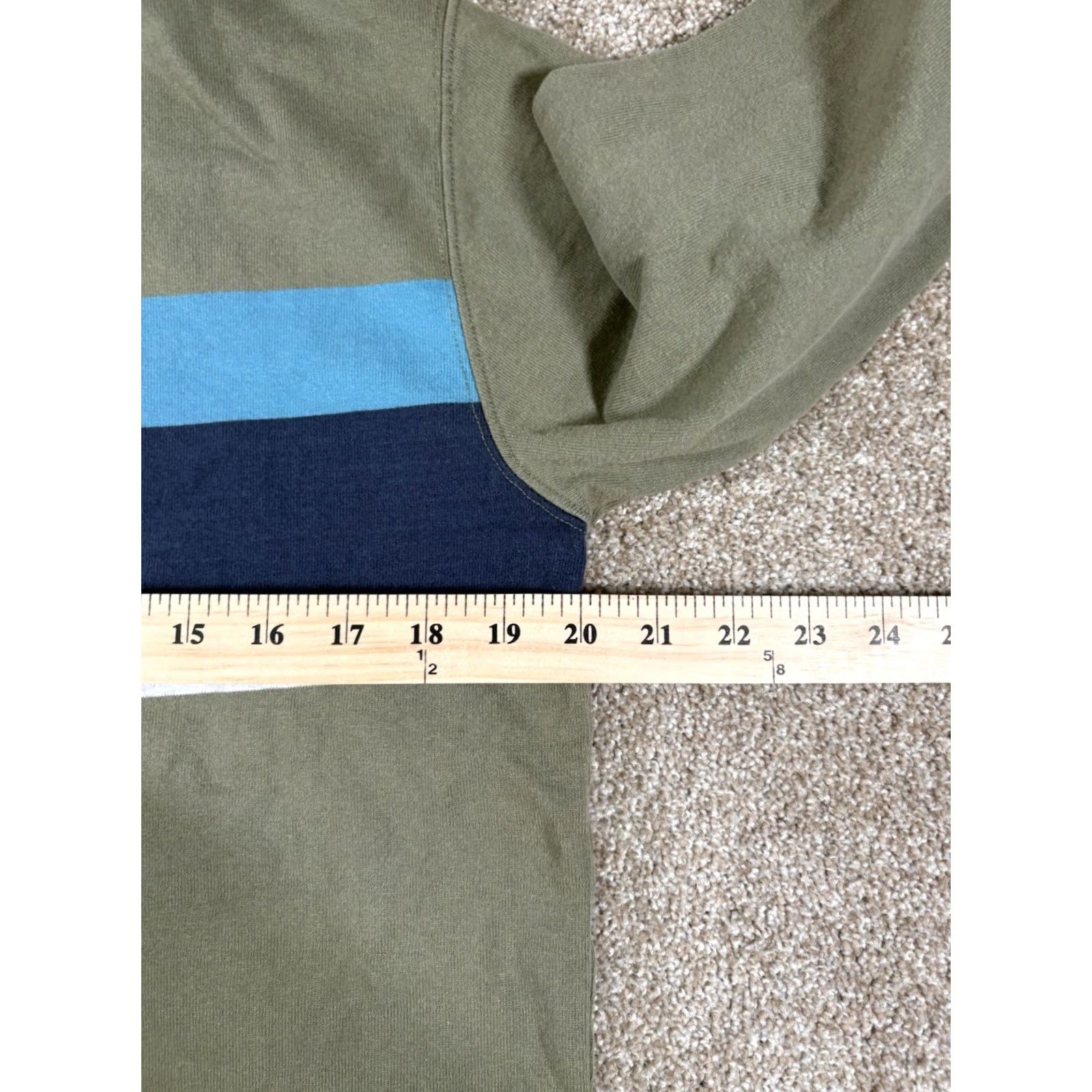 Vintage LL Bean Rugby Polo Shirt Men’s Green Striped Long Sleeve • Mens Size Small Size US S / EU 44-46 / 1 - 6 Thumbnail