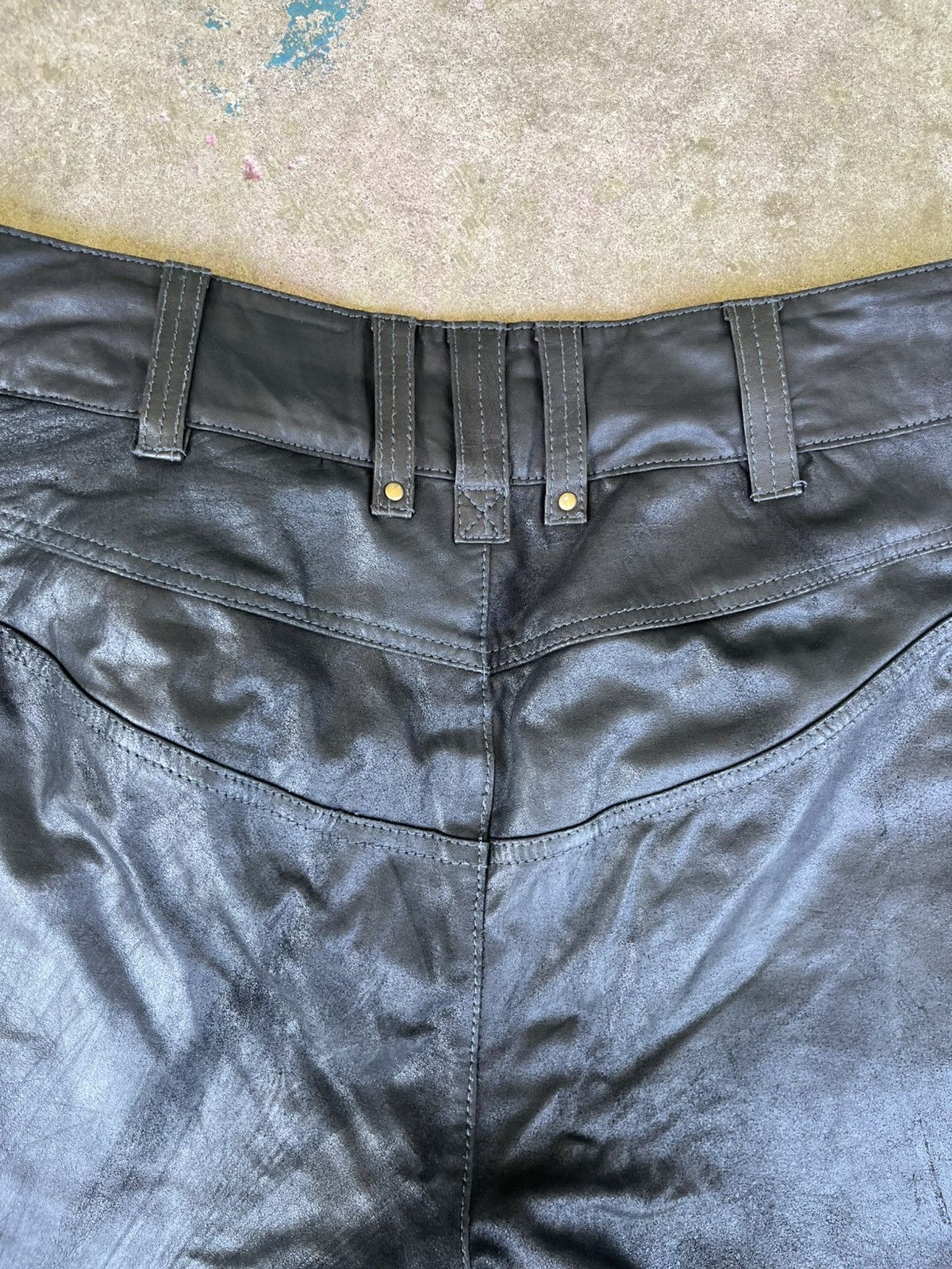 Genuine Leather Cropped 3/4 Leather Pants Techno Rave Size US 33 - 8 Thumbnail