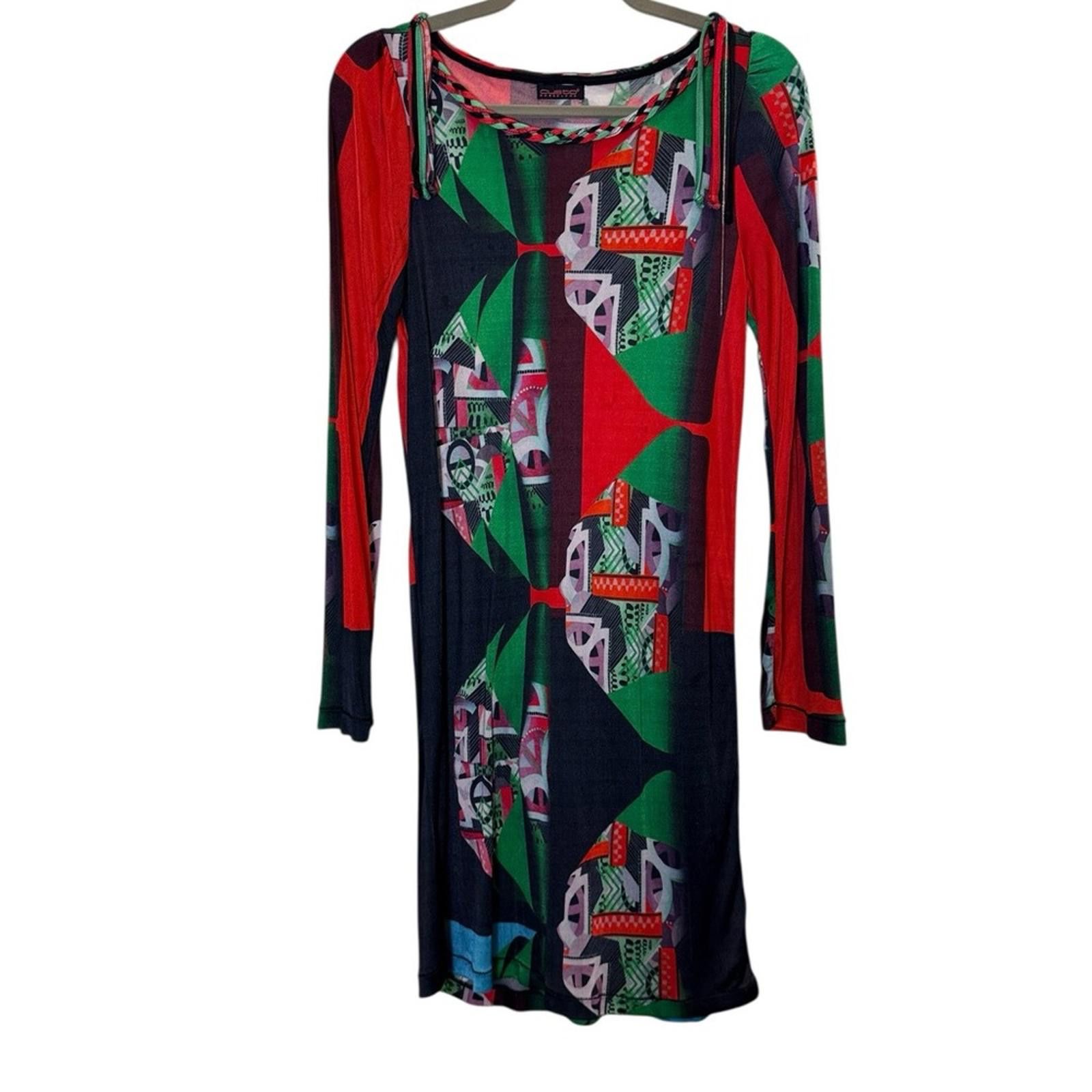 Custo Barcelona Custo Barcelona Multicolor Abstract Long Sleeve Dress sz S Size S / US 4 / IT 40 - 1 Thumbnail