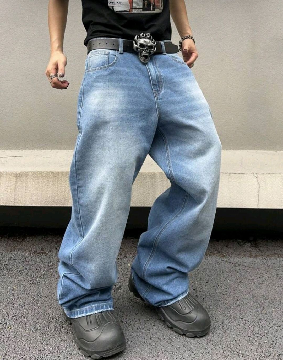 Japanese Brand × Jean Solid Color Simple Style Baggy Jeans Daily Size US 30 / EU 46 - 1 Thumbnail