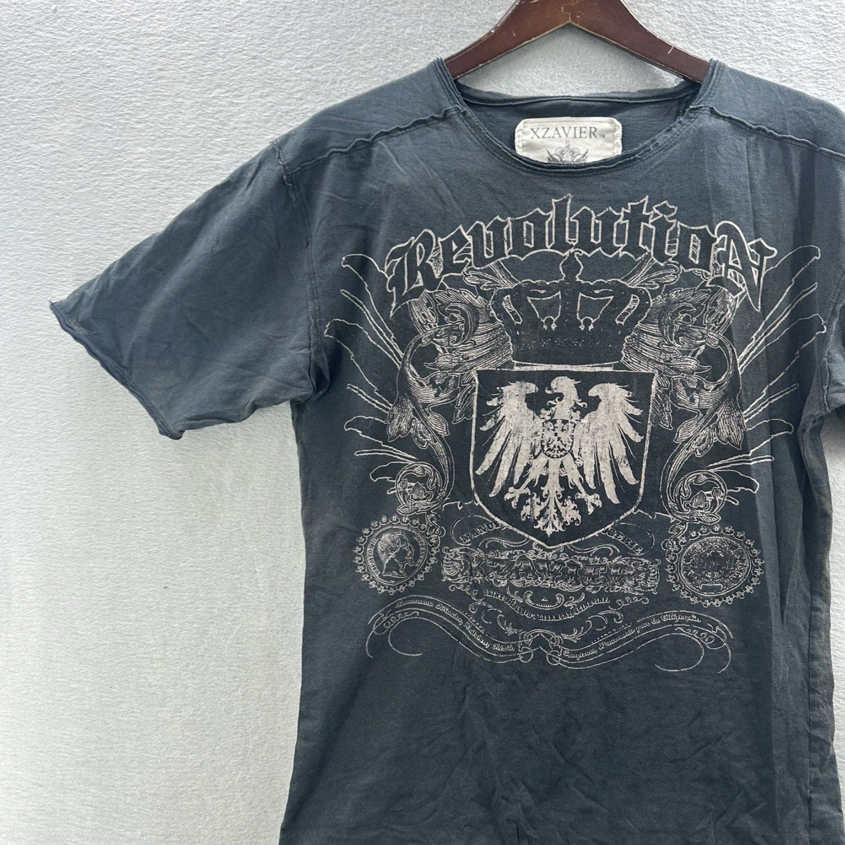 Vintage Xzavier Unlimited Shirt Mens Large Black Eagle Cross Gothic Grunge Y2K Distress Size US L / EU 52-54 / 3 - 3 Thumbnail