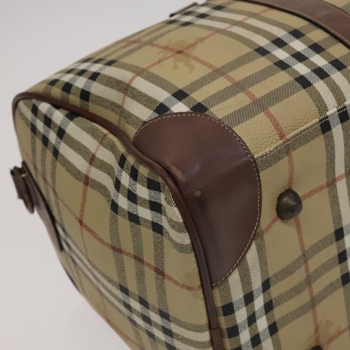 Burberry Burberry Nova Check Boston Bag Pvc Leather Beige Size ONE SIZE - 16 Thumbnail