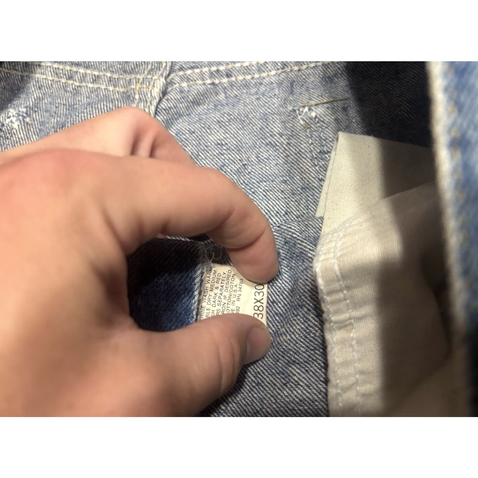 Lee VINTAGE Lee Premium Classic 90s Jeans - Classic Fit Straight Data 38x30 Mens Regular Blue Denim Jeans Size US 38 / EU 54 - 3 Thumbnail