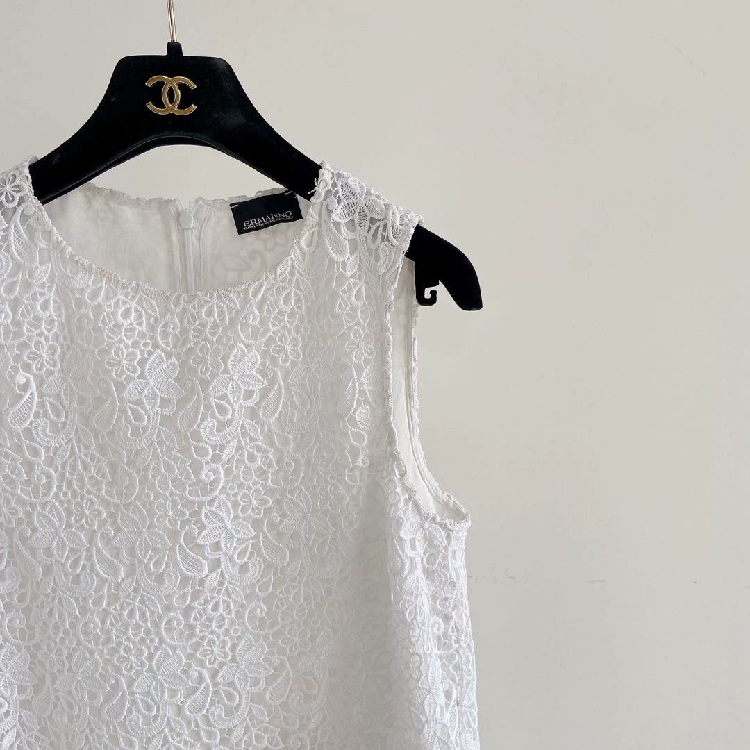 Ermanno Scervino ERMANNO SCERVINO white lace dress size 40 Size S / US 4 / IT 40 - 3 Thumbnail