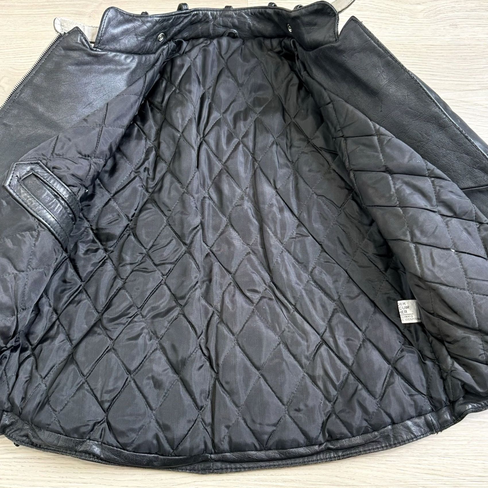 Vintage VINTAGE Belmo Design Leather Jacket Moto Motorcycle Multi Zip Size 38 Men Black 80s Size US XXS / EU 40 - 5 Thumbnail