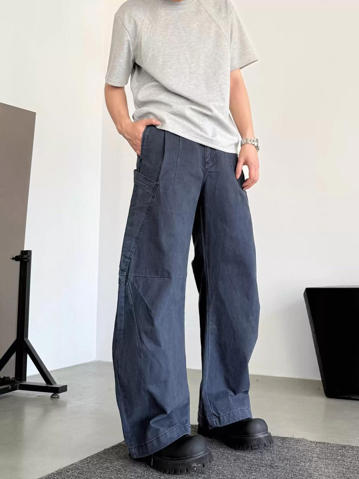 Other Blue Wide Leg Carpenter Jeans Size US 33 - 2 Thumbnail
