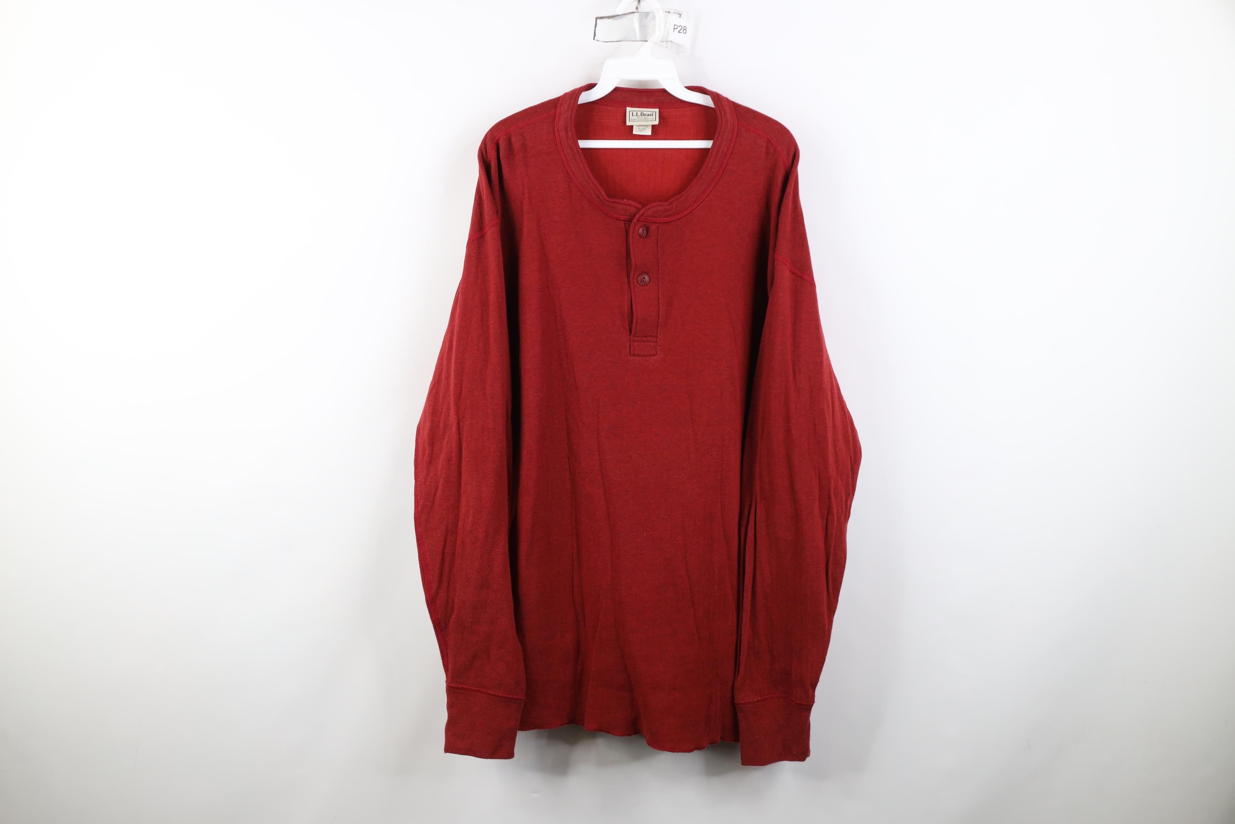 L.L. Bean Vintage 90s LL Bean Rivers Driver Henley Long Sleeve T-Shirt Size US XL / EU 56 / 4 - 1 Thumbnail