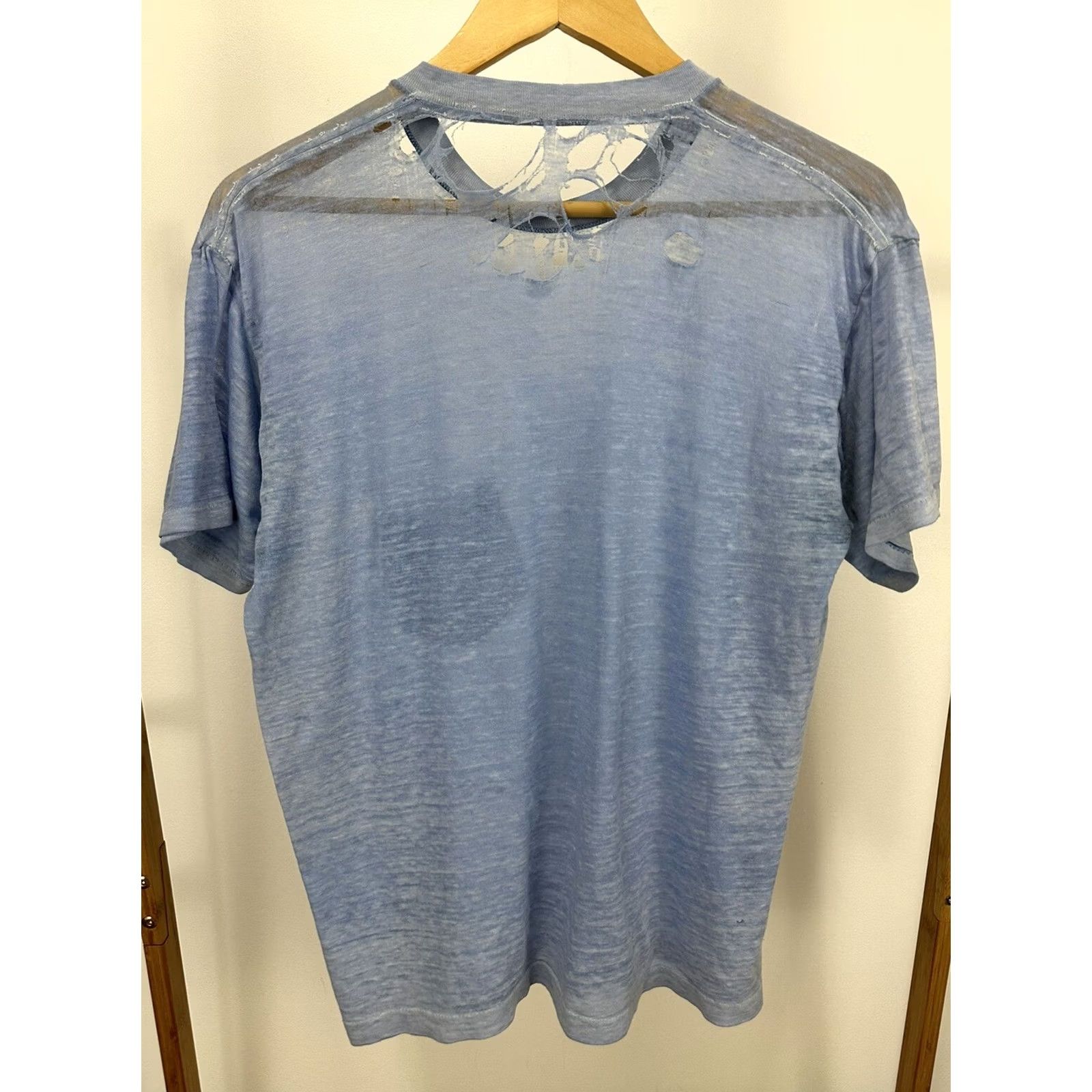 Vintage VTG 80s WIP Burnout Distressed T-Shirt M Blue Men Shirt"} Size US M / EU 48-50 / 2 - 5 Thumbnail