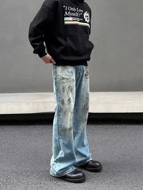 Japanese Brand × Jean Street vintage washed grunge bootcut jeans Size US 32 / EU 48 - 1 Thumbnail