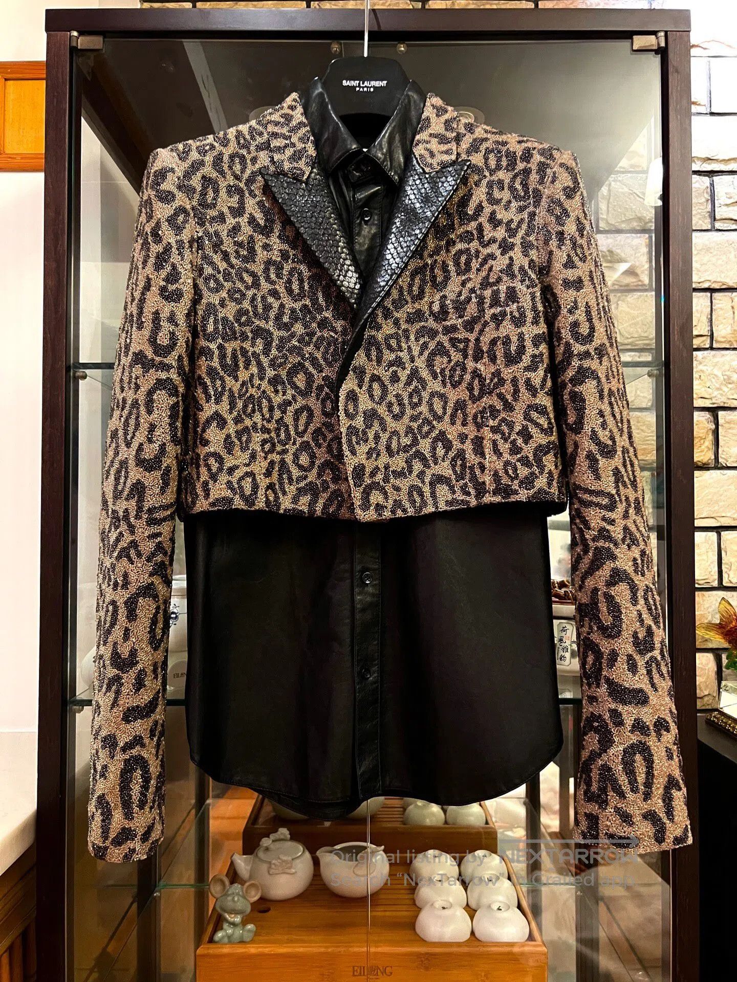 Saint Laurent Paris Saint Laurent Paris Black and Gold Glaze Snake Skin Leopar Size US M / EU 48-50 / 2 - 1 Thumbnail
