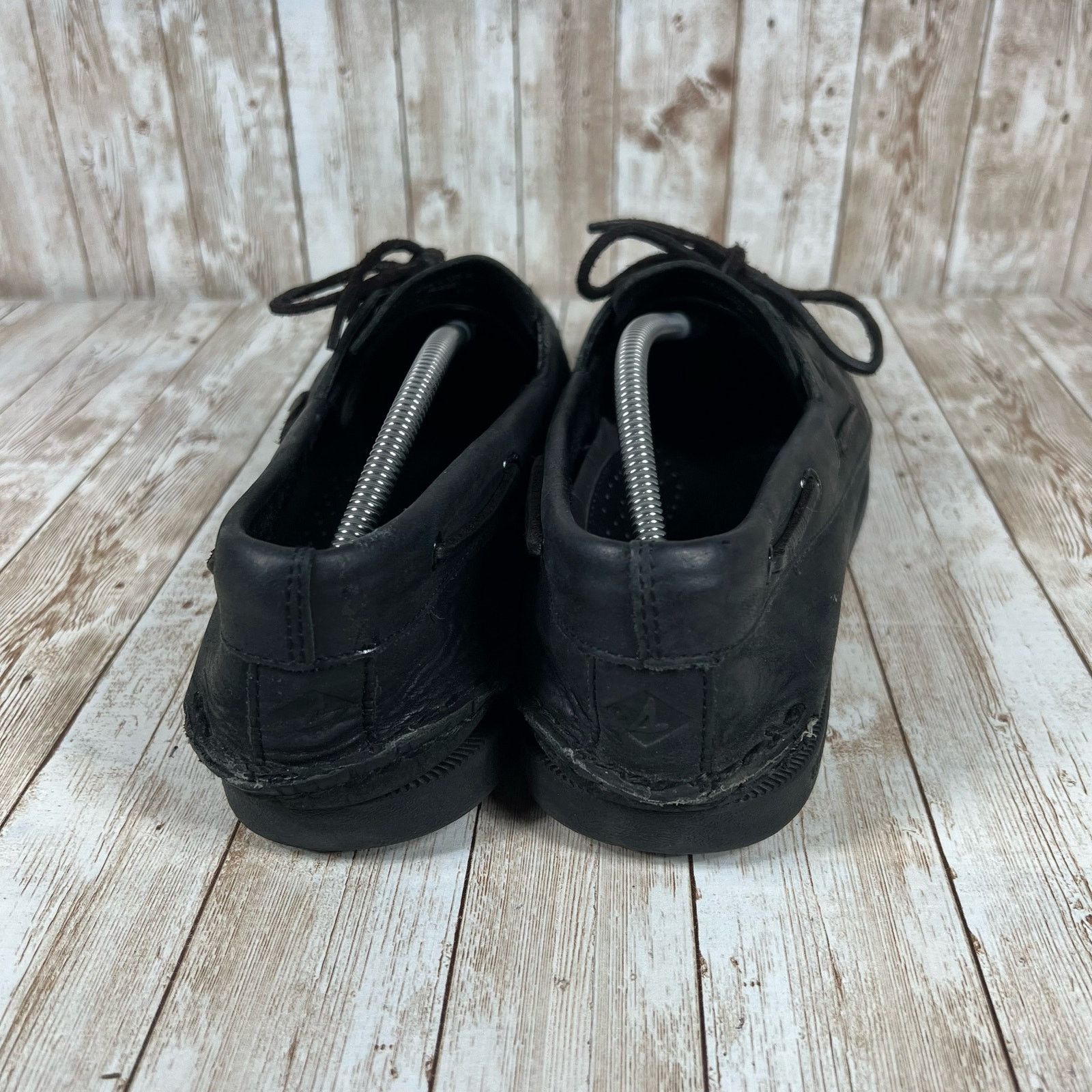 Sperry Sperry top sider boat shoe Mens 13 black leather Size US 13 / EU 46 - 4 Thumbnail