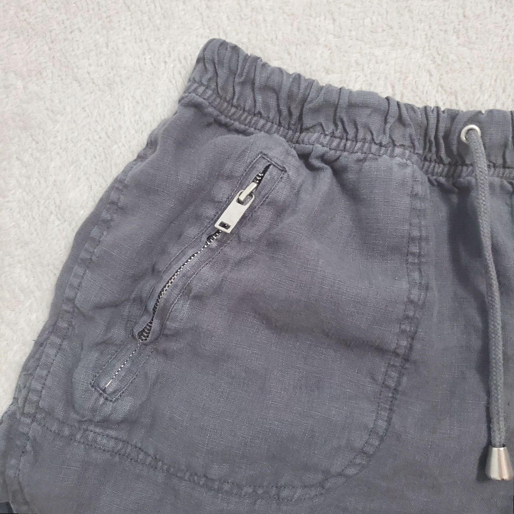 Vintage VINTAGE BLANKNYC Shorts Women 27 Gray Linen Pull On Drawstring Zip Pockets Beach Coastal Size 27" / US 4 / IT 40 - 4 Thumbnail