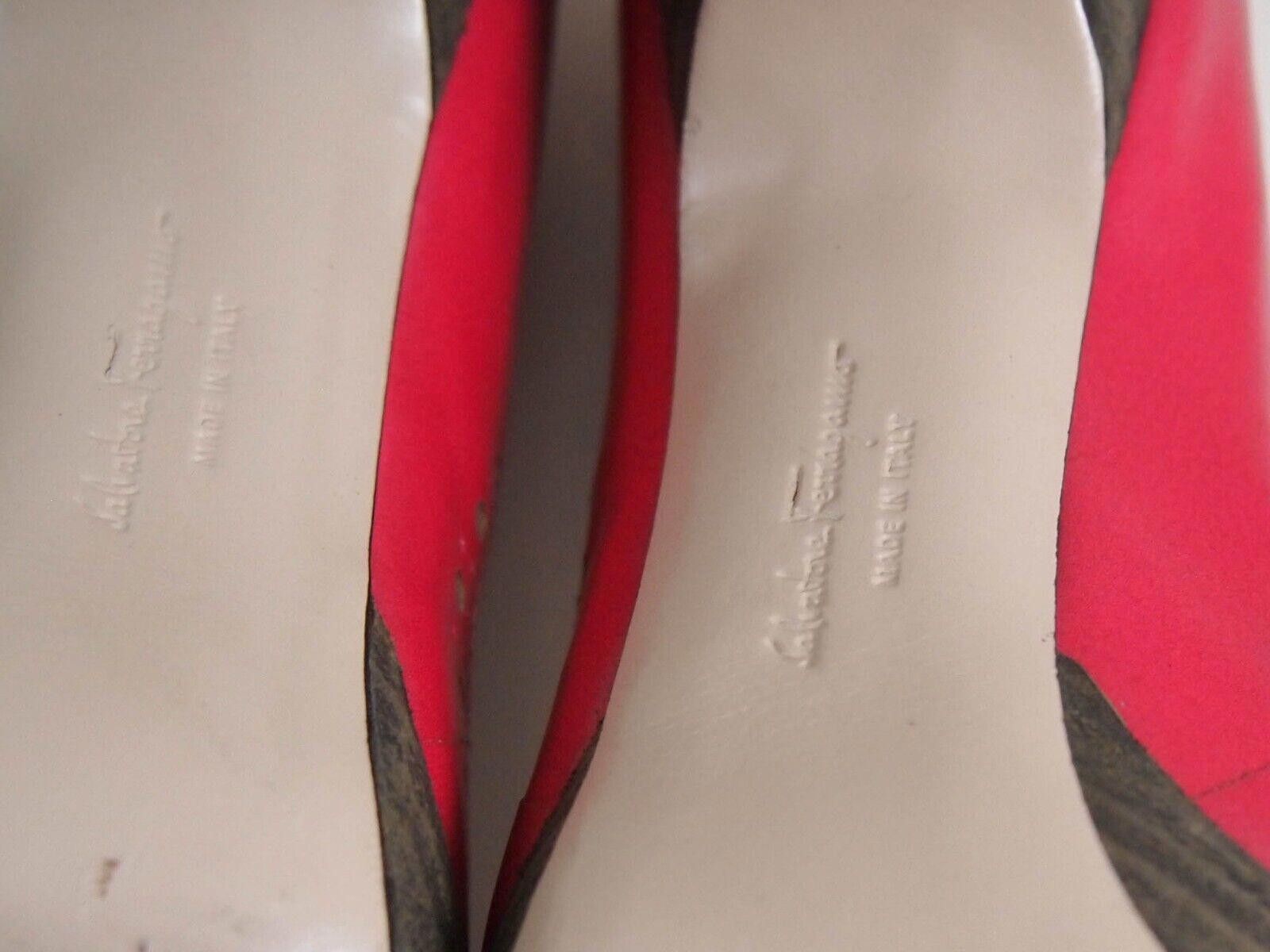 Salvatore Ferragamo Ferragamo Plateau Heels Peep Toe Red Leather EU 38 C US 7.5 Size US 7.5 / IT 37.5 - 9 Thumbnail
