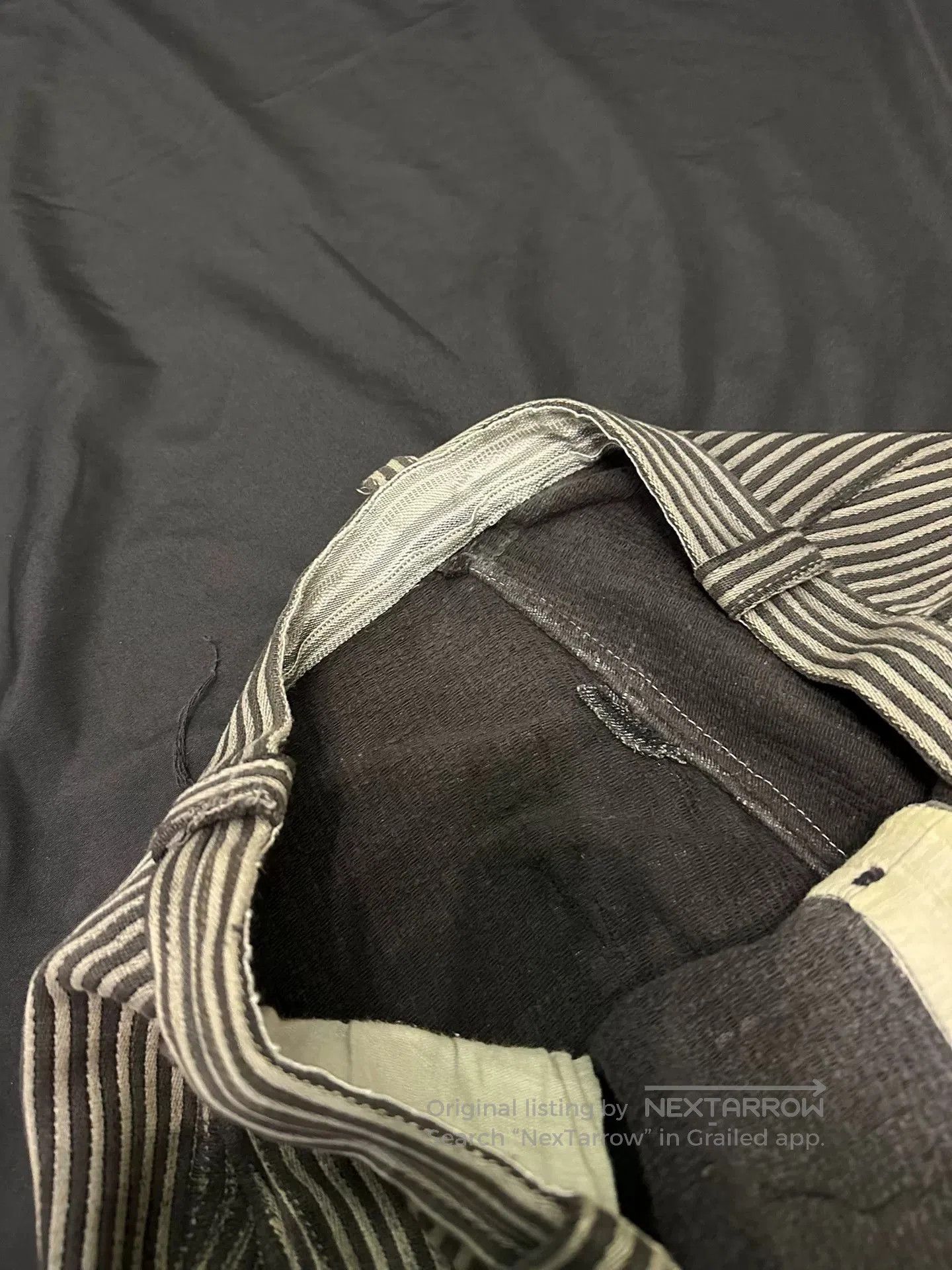 Vintage Vintage 40s French Workwear Striped Cargo Pants. Size US 36 / EU 52 - 6 Thumbnail