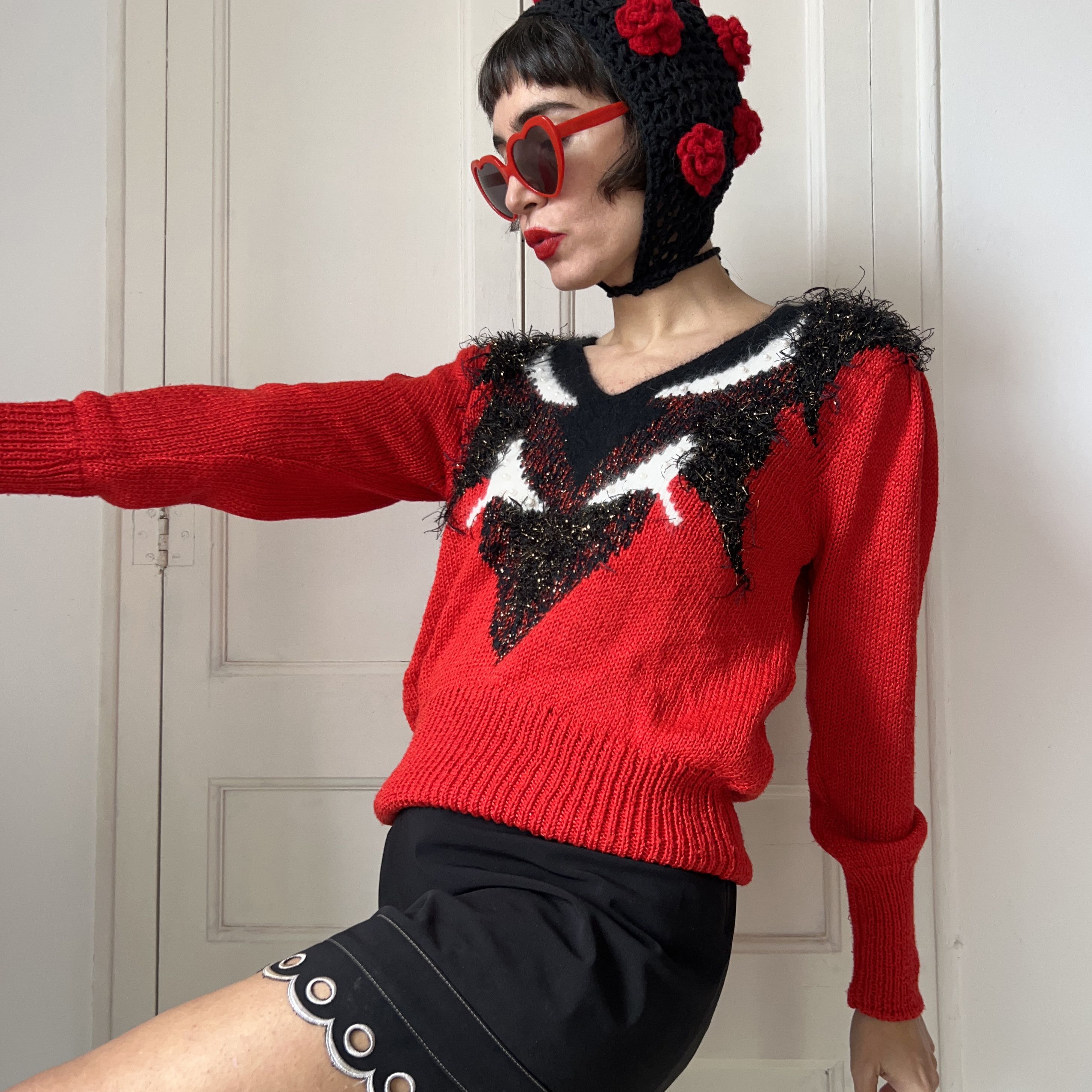 Vintage Vintage 80s Pearl Embellished Sweater Size M / US 6-8 / IT 42-44 - 5 Thumbnail