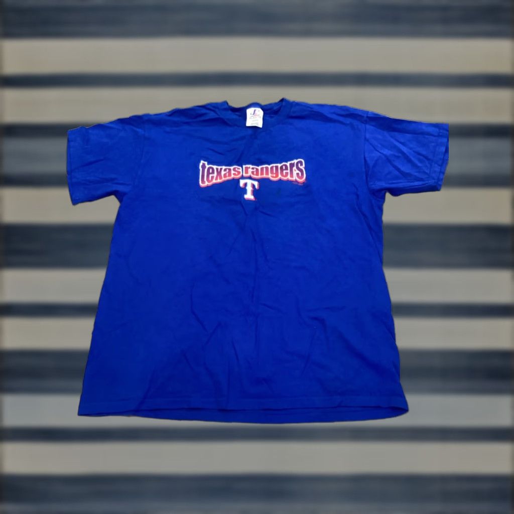 Logo Athletic VINTAGE Logo Athletic Texas Rangers Shirt XL Adult Short Sleeve Blue 90s 2001 Logo Tee T-Shirt Regular Fit Men Size US XL / EU 56 / 4 - 1 Thumbnail