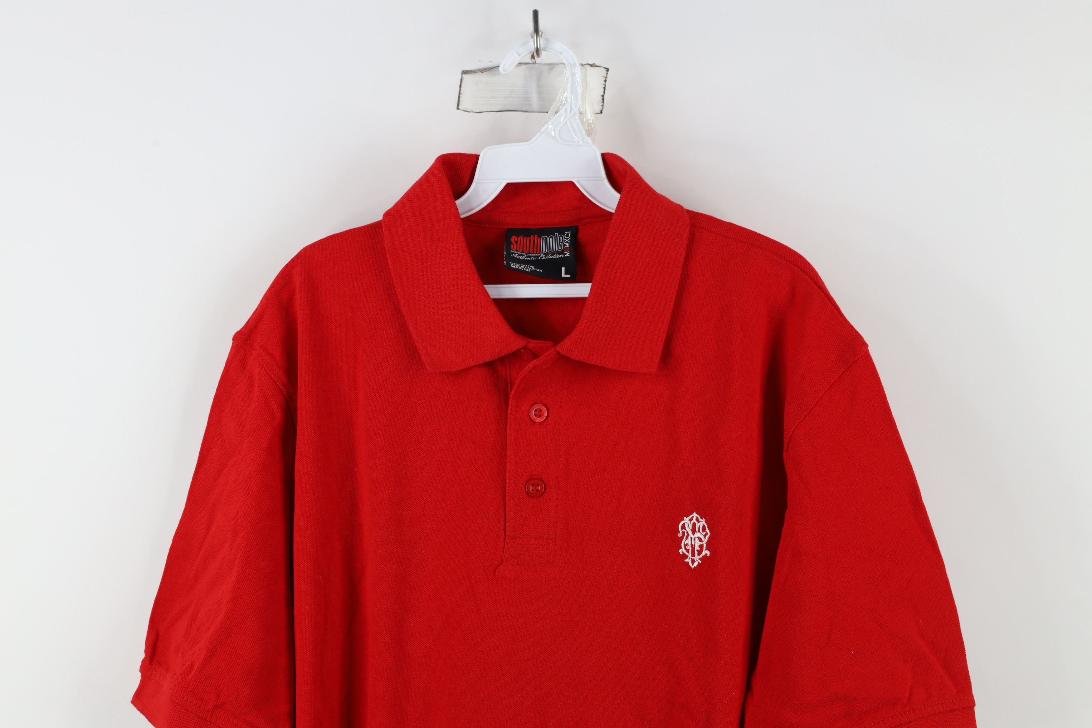 Southpole × Vintage Vintage Y2K Southpole Crest Collared Polo Shirt Red Cotton Size US L / EU 52-54 / 3 - 2 Thumbnail