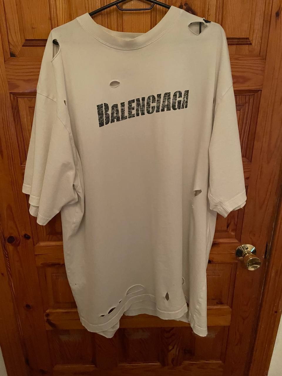 Balenciaga Caps Destroyed Flatground Large Fit T-shirt in Vinate Jersey Size US L / EU 52-54 / 3 - 1 Thumbnail