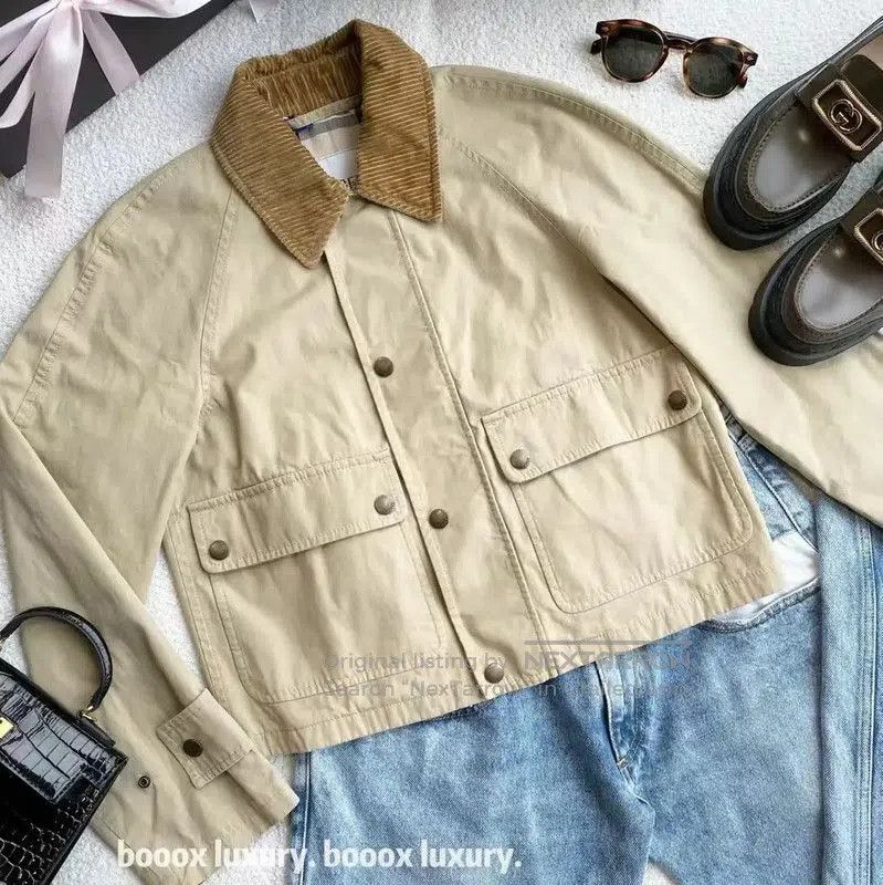 Burberry Burberry Khaki Cotton Women's Jacket. Size XXS / US 00 / IT 34 - 4 Thumbnail