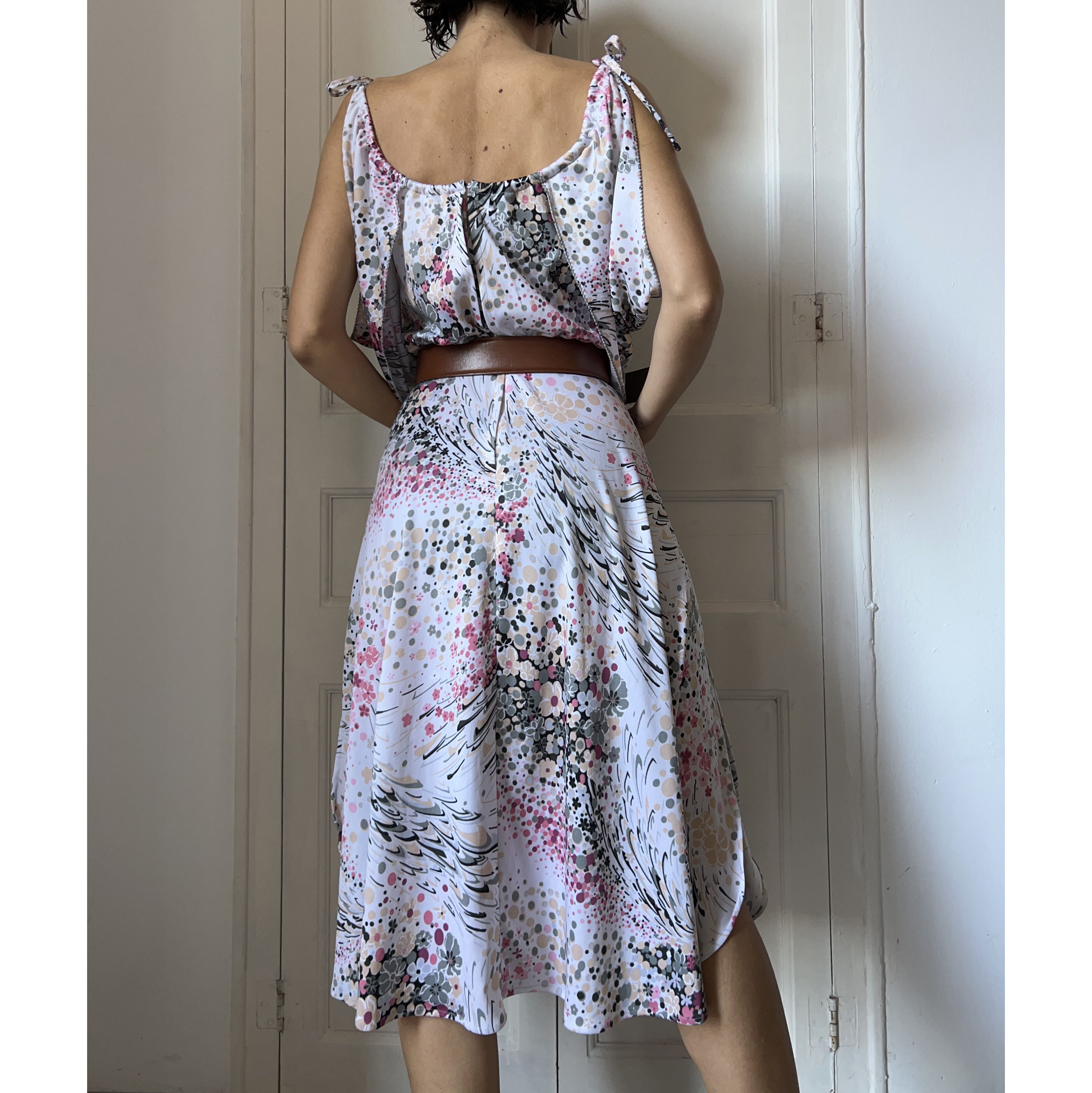 Vintage Vintage 80s Shubette London Blouson Midi Dress Size M / US 6-8 / IT 42-44 - 3 Thumbnail